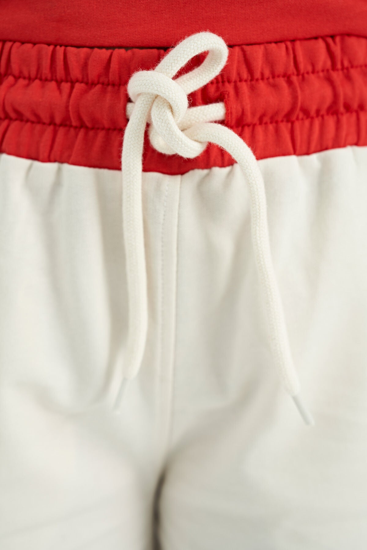 Ecru Collared Short Sleeve Comfortable Fit Girls' Shorts Set - 75131