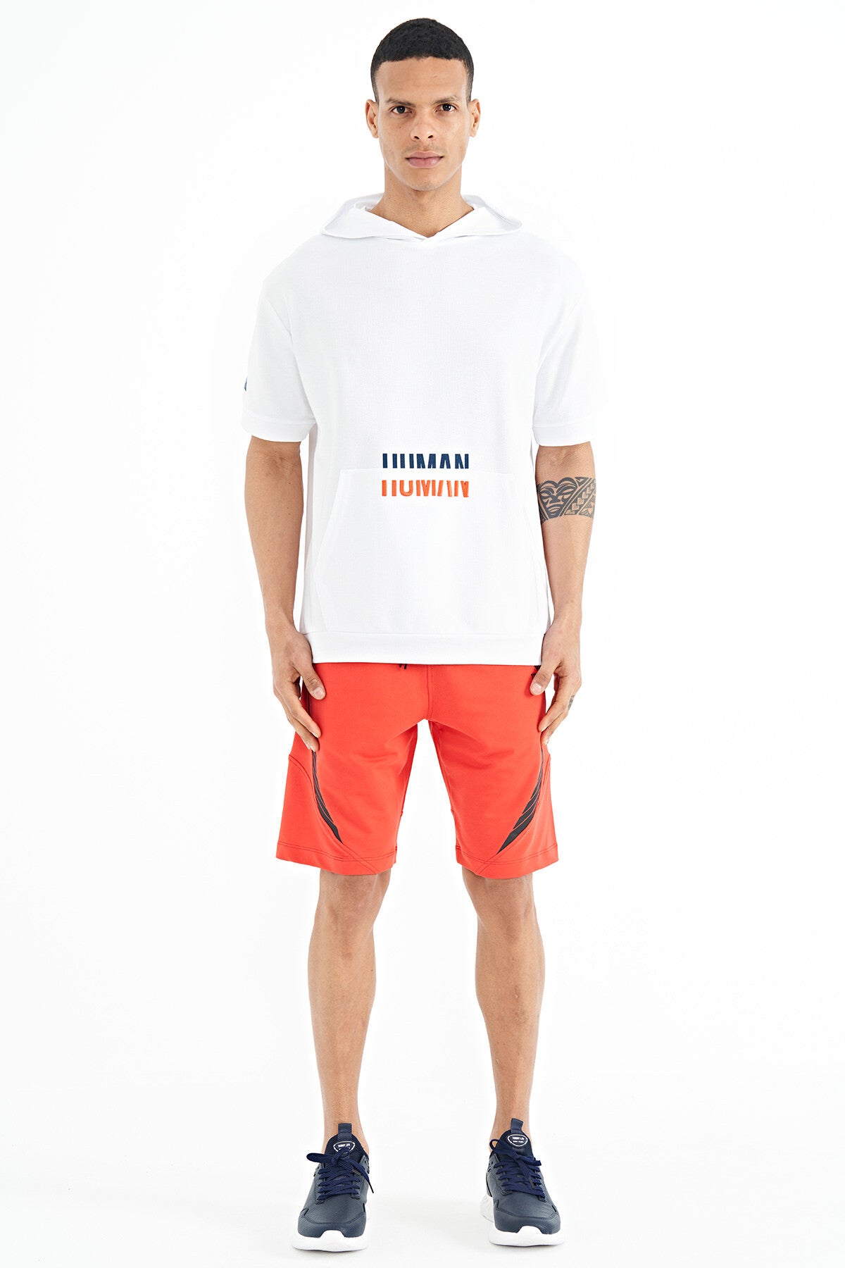 Fiesta Print Detail Logo Embroidered Standard Fit Men's Shorts - 81252