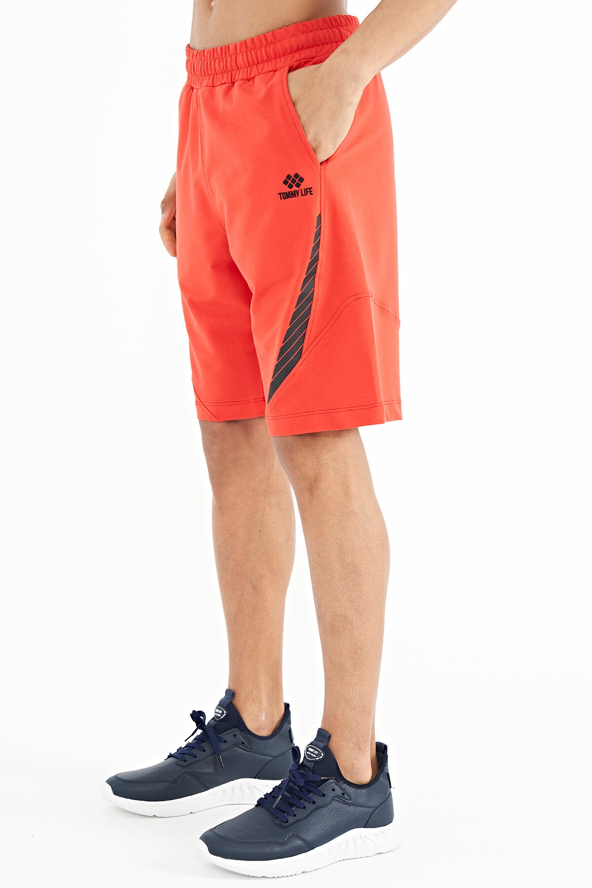 Fiesta Print Detail Logo Embroidered Standard Fit Men's Shorts - 81252