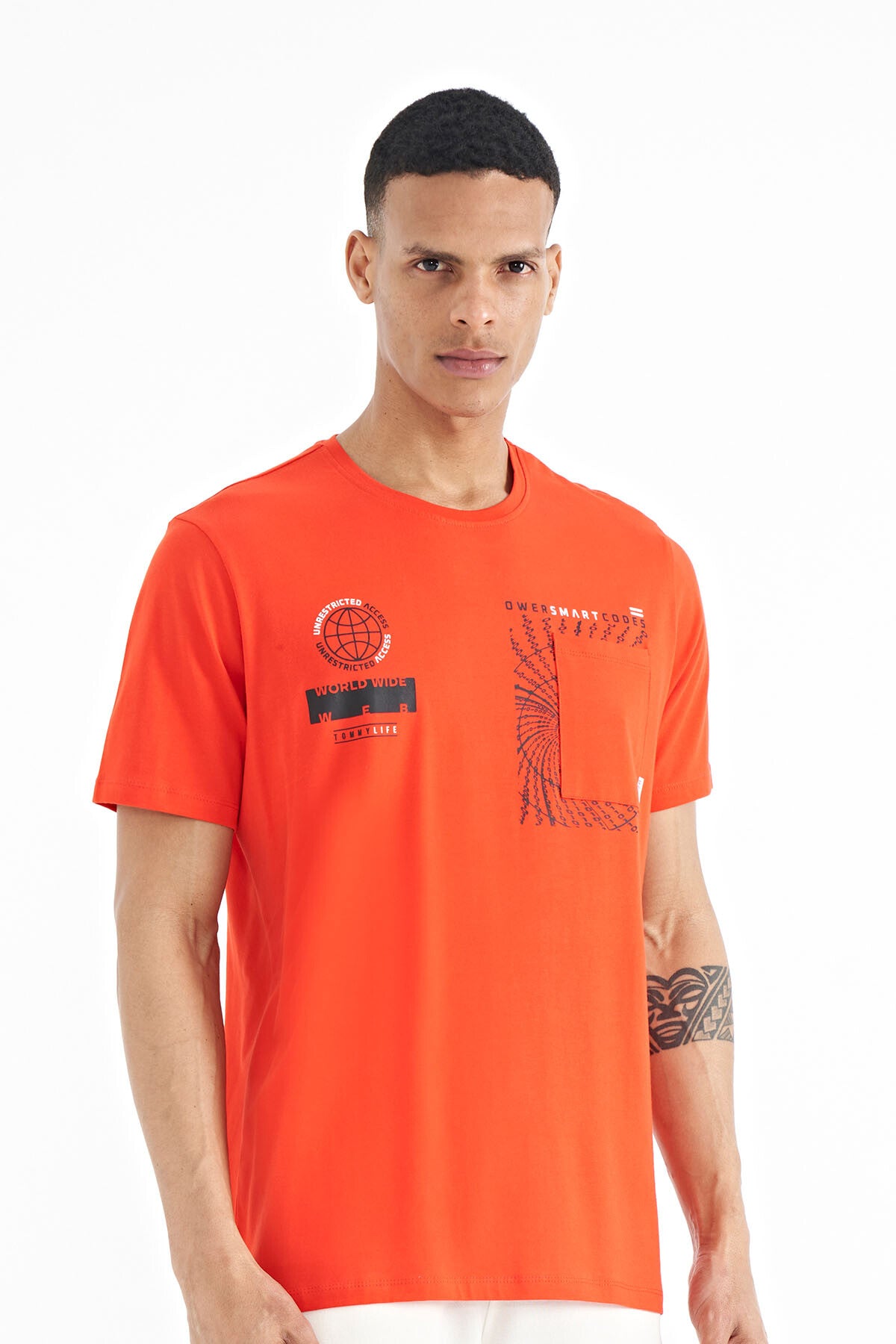 Fiesta Cep Detailed Printed O Collar Men's T-shirt - 88184
