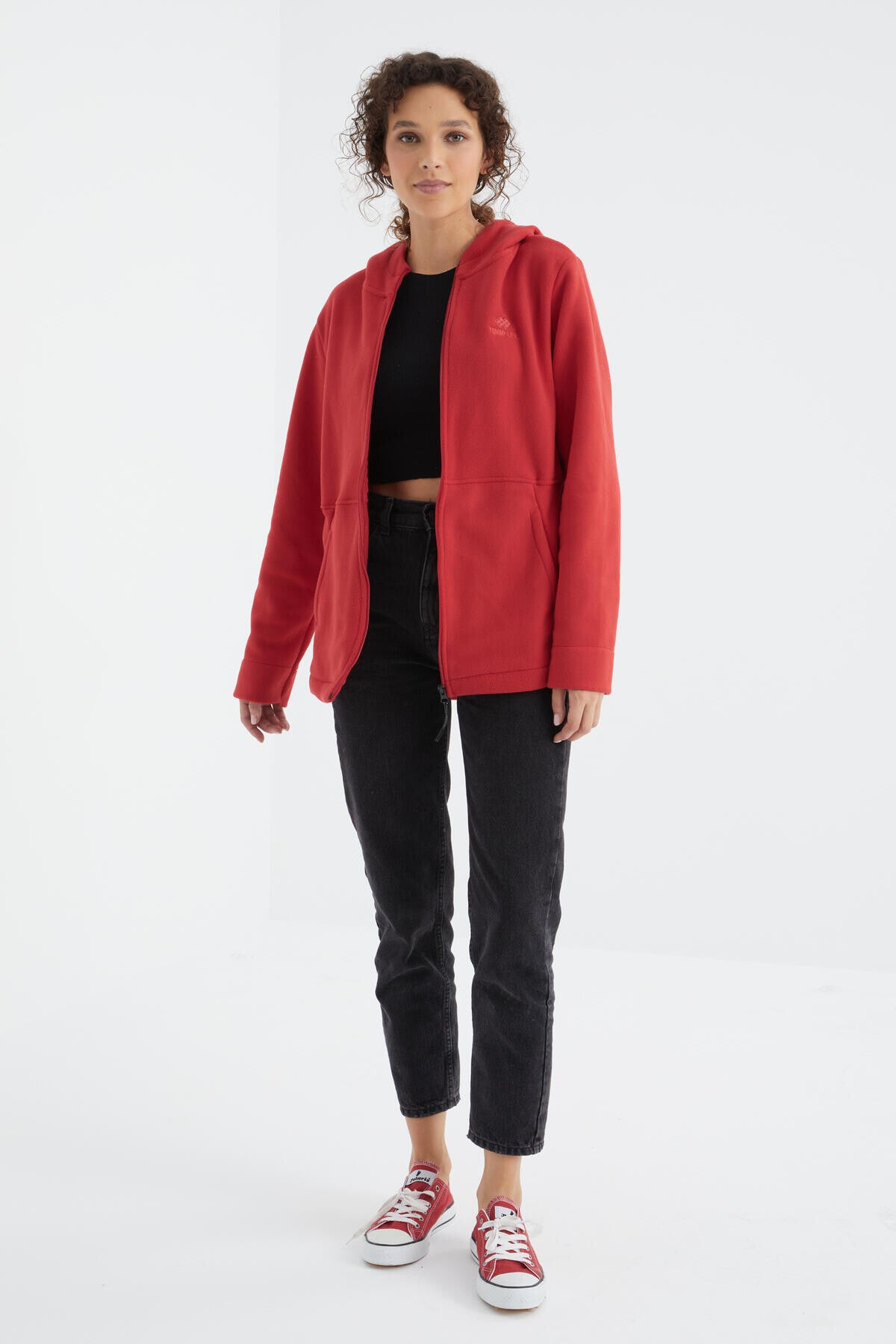 Fiesta Hooded Zippered Comfort Fit Women's Fleece Sweatshirt - 97233