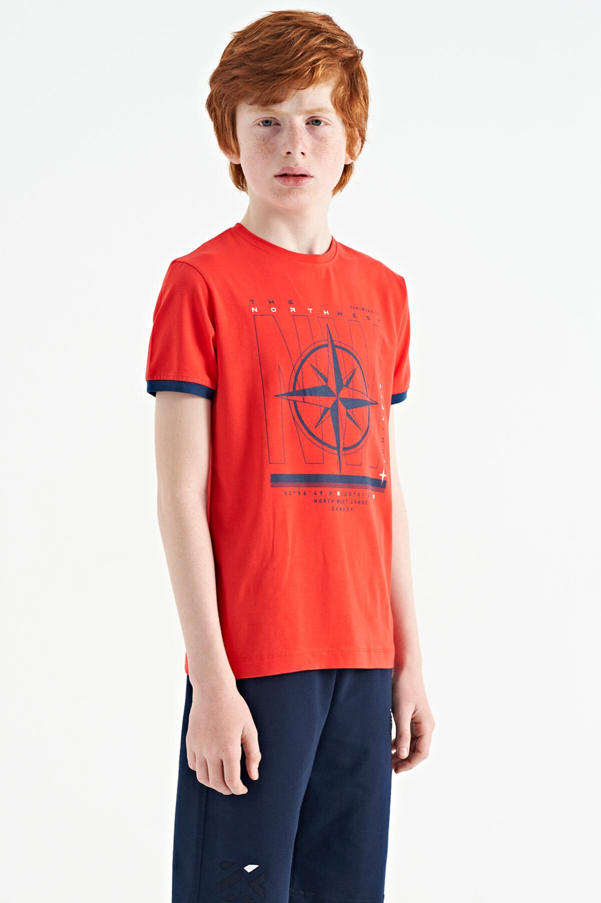 Fiesta Compass Printed Standard Cut O Neck Boys T-Shirt - 11106