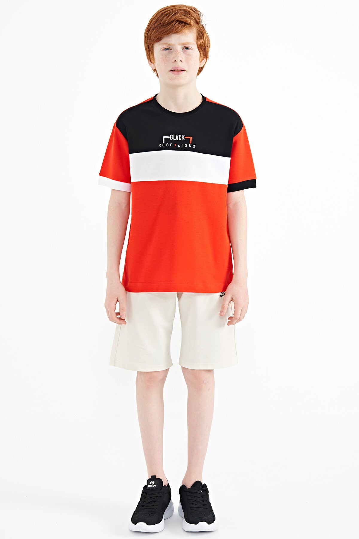 Fiesta Color Transition Embroidered Oversize Boys T-Shirt - 11159