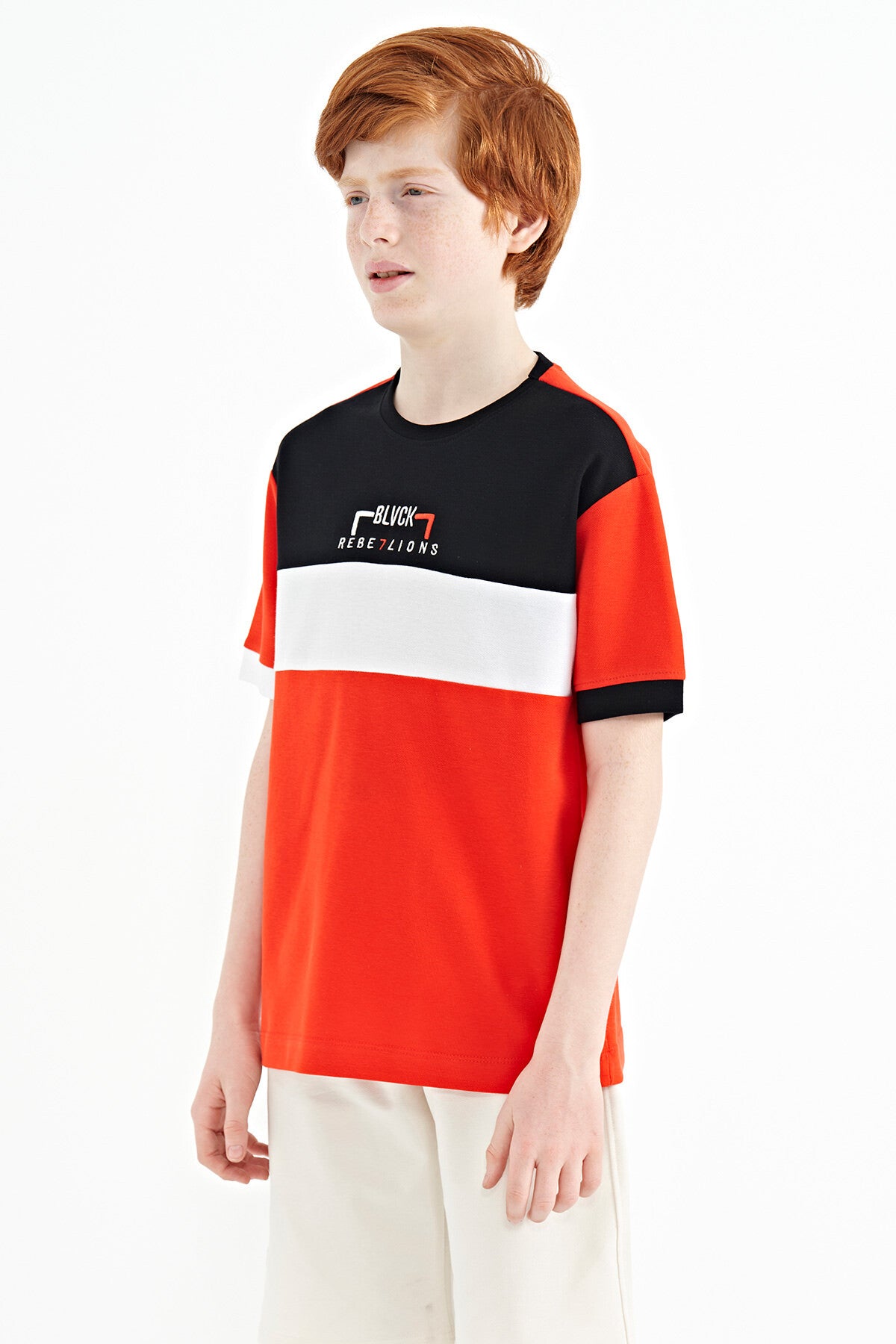 Fiesta Color Transition Embroidered Oversize Boys T-Shirt - 11159