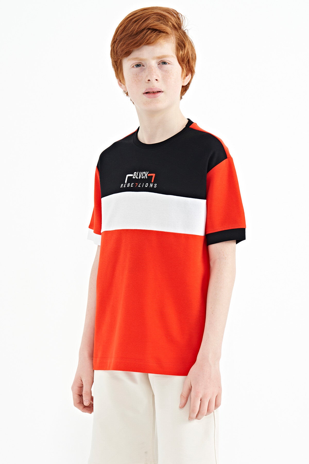 Fiesta Color Transition Embroidered Oversize Boys T-Shirt - 11159