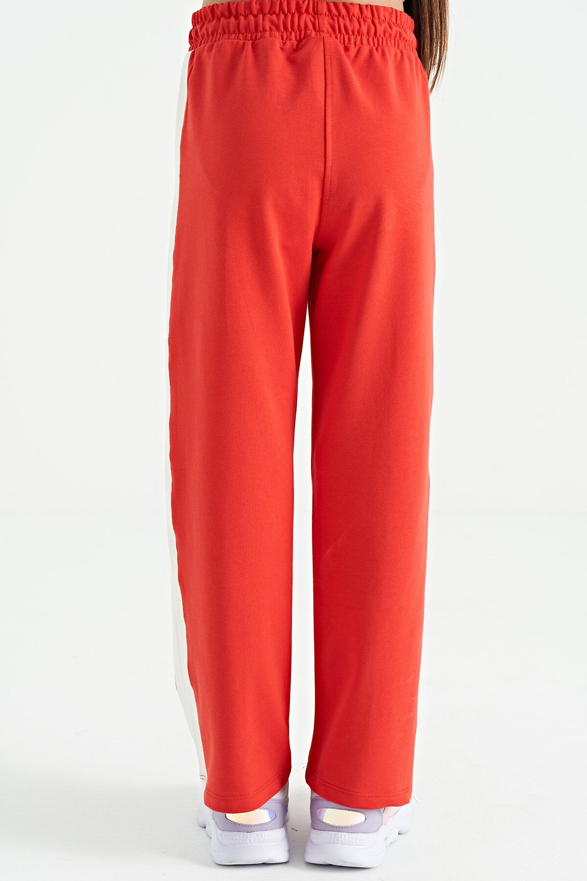 Fiesta Yan Bant Detailed Laced Relax Fit Wide Leg Girls' Tracksuit Bottom - 75119