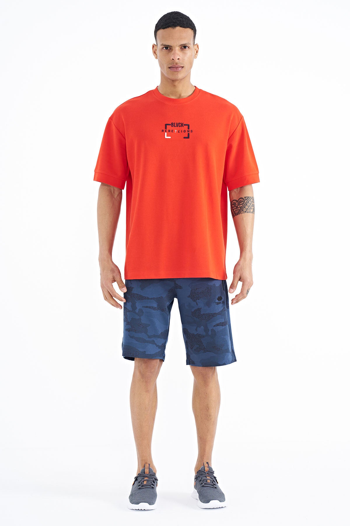 Fiesta Print O Collar Oversize Men's T-Shirt - 88192