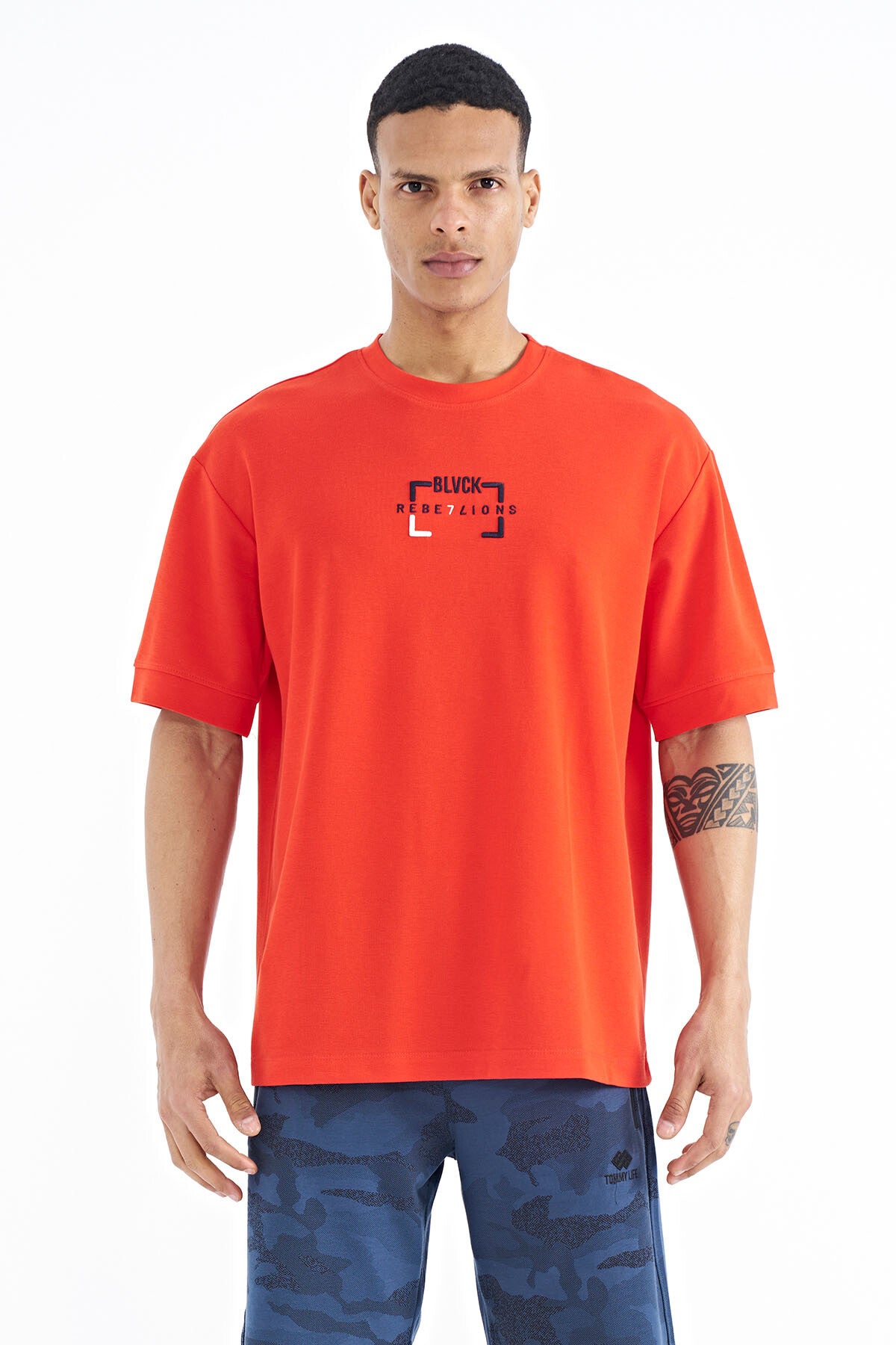 Fiesta Print O Collar Oversize Men's T-Shirt - 88192