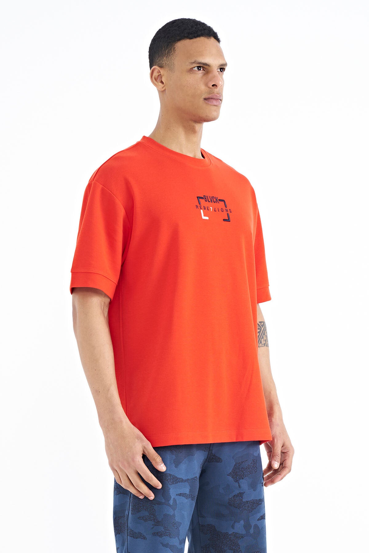 Fiesta Print O Collar Oversize Men's T-Shirt - 88192