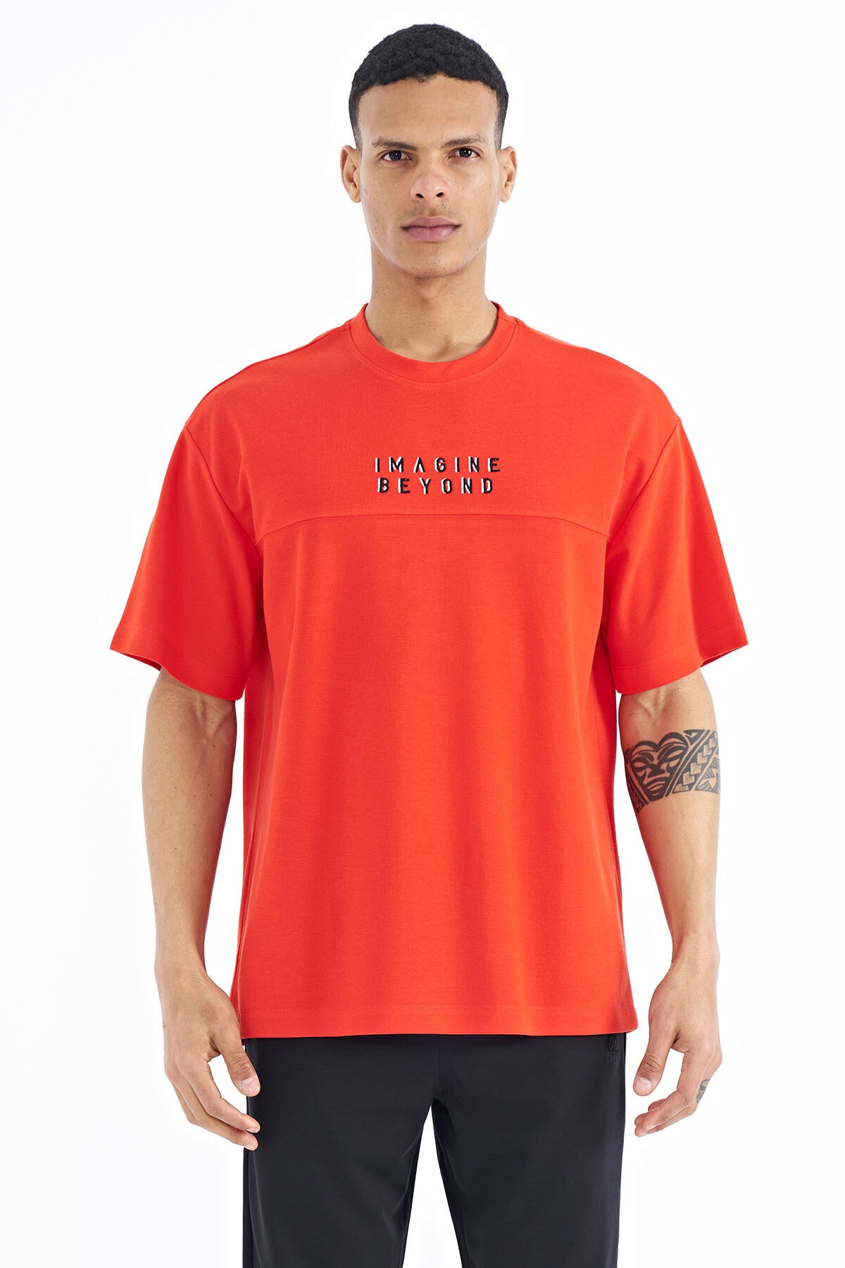 Fiesta Printed Oversize O Collar Men's T-Shirt - 88178