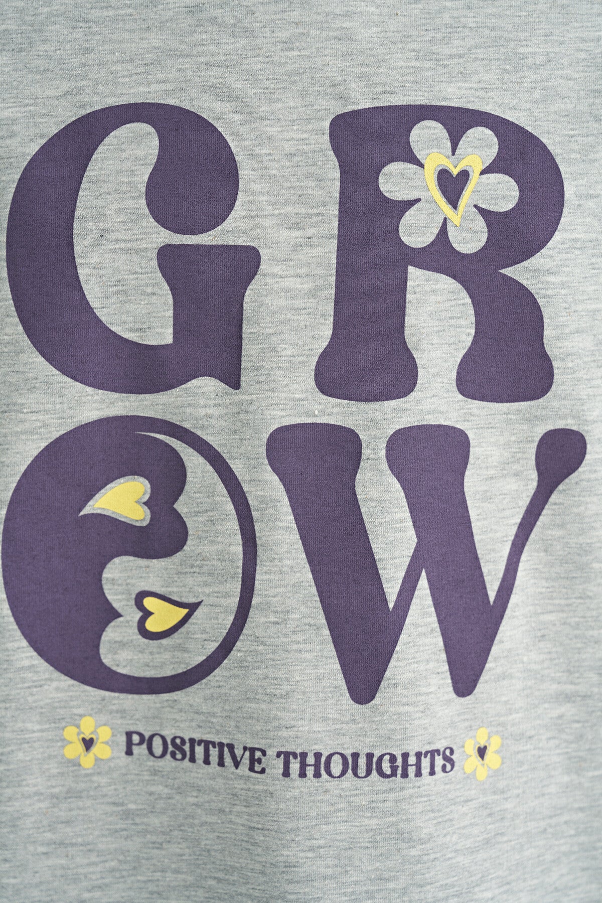 Grey - Light Lavender Print Detailed O Collar Girl's Tights Set - 75134