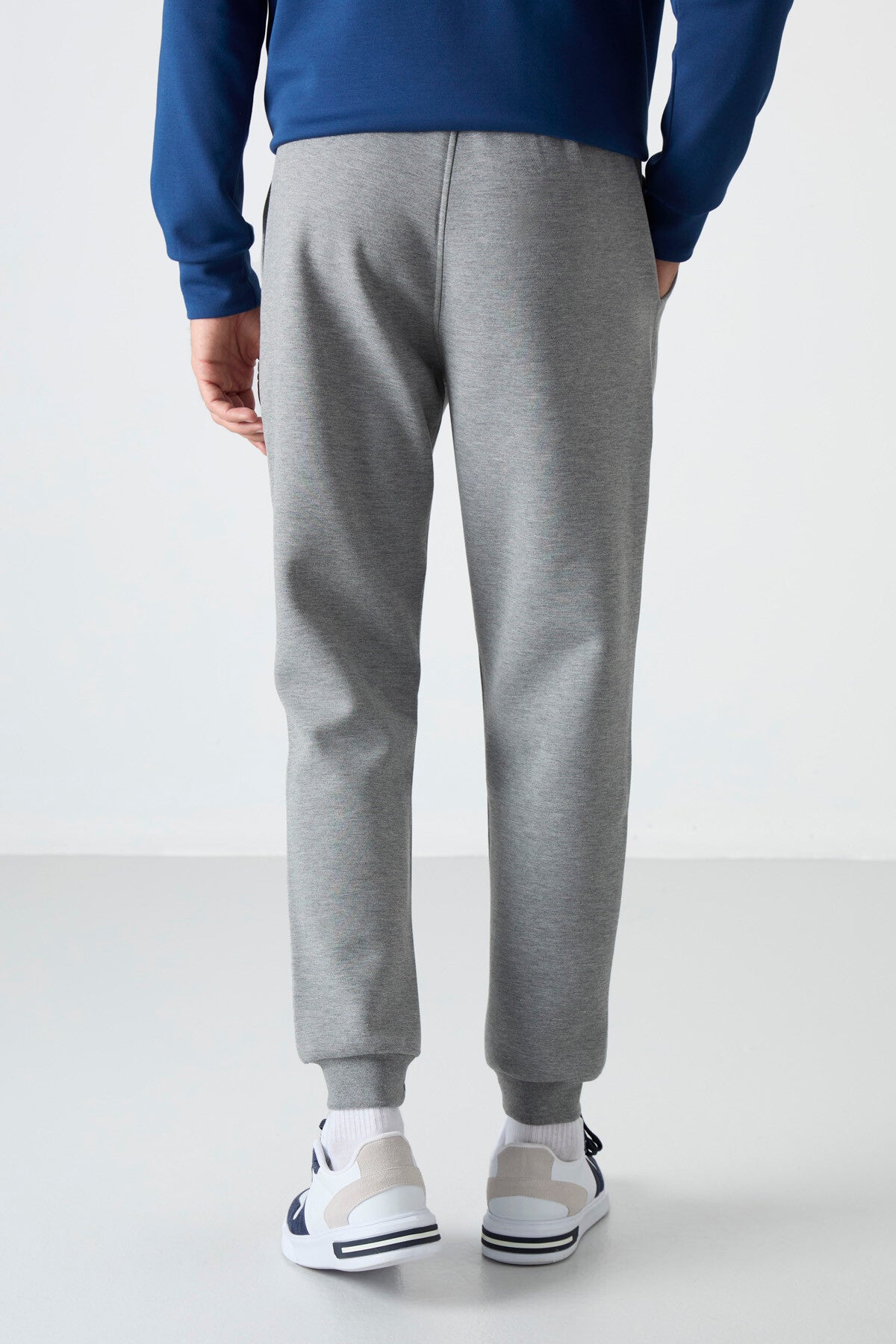 Grey Melange Laced Dar Pants Men's Tracksuit Bottom - 84999