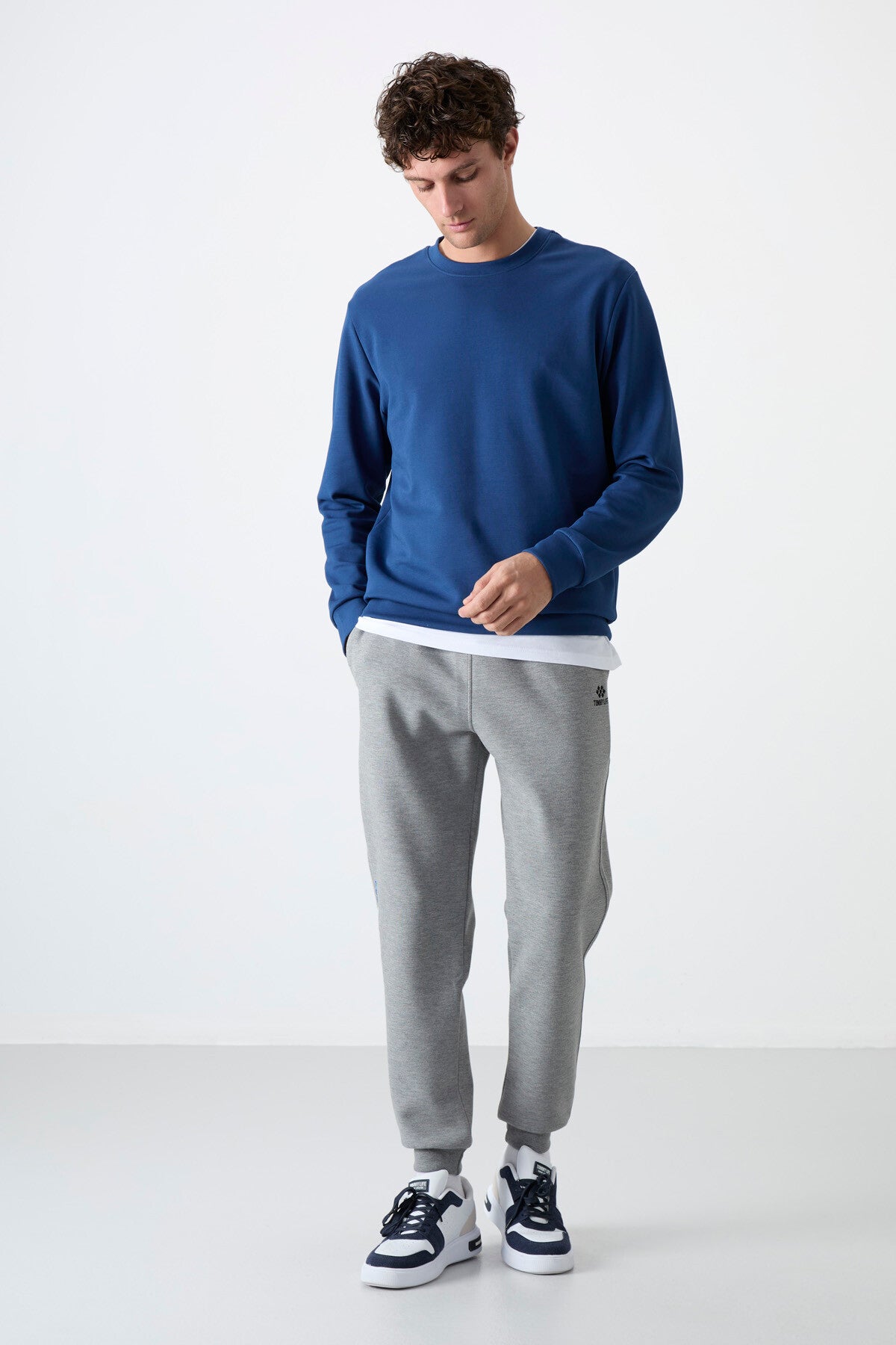 Grey Melange Laced Dar Pants Men's Tracksuit Bottom - 84999