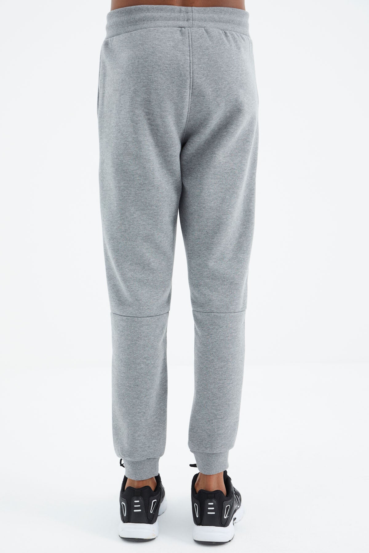 Grey Melange Laced Strip Detailed Relax Fit Men's Tracksuit Bottom - 82106