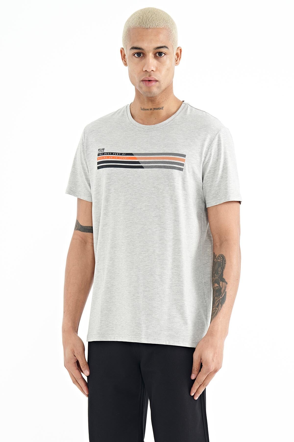 Stew Grey Melanj O Collar Men's T-Shirt - 88229