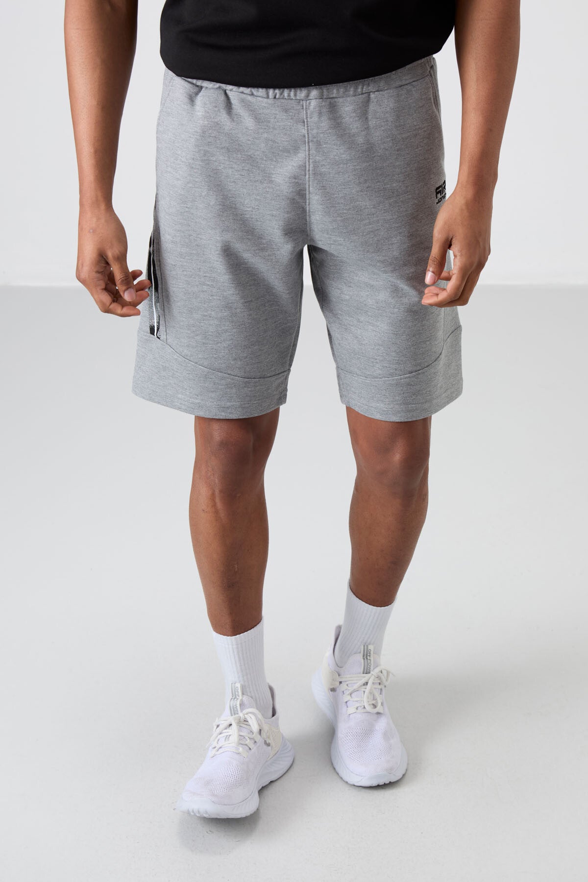 Amos Grey Melange Printed Men's Shorts - 81246