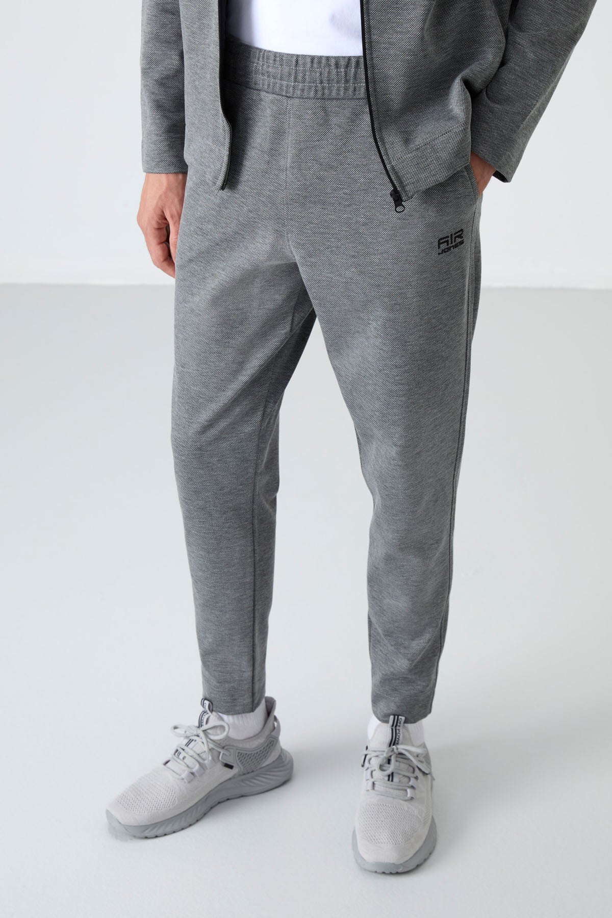 Carlos Grey Melange Standard Cut Men's Tracksuit Set - 85209