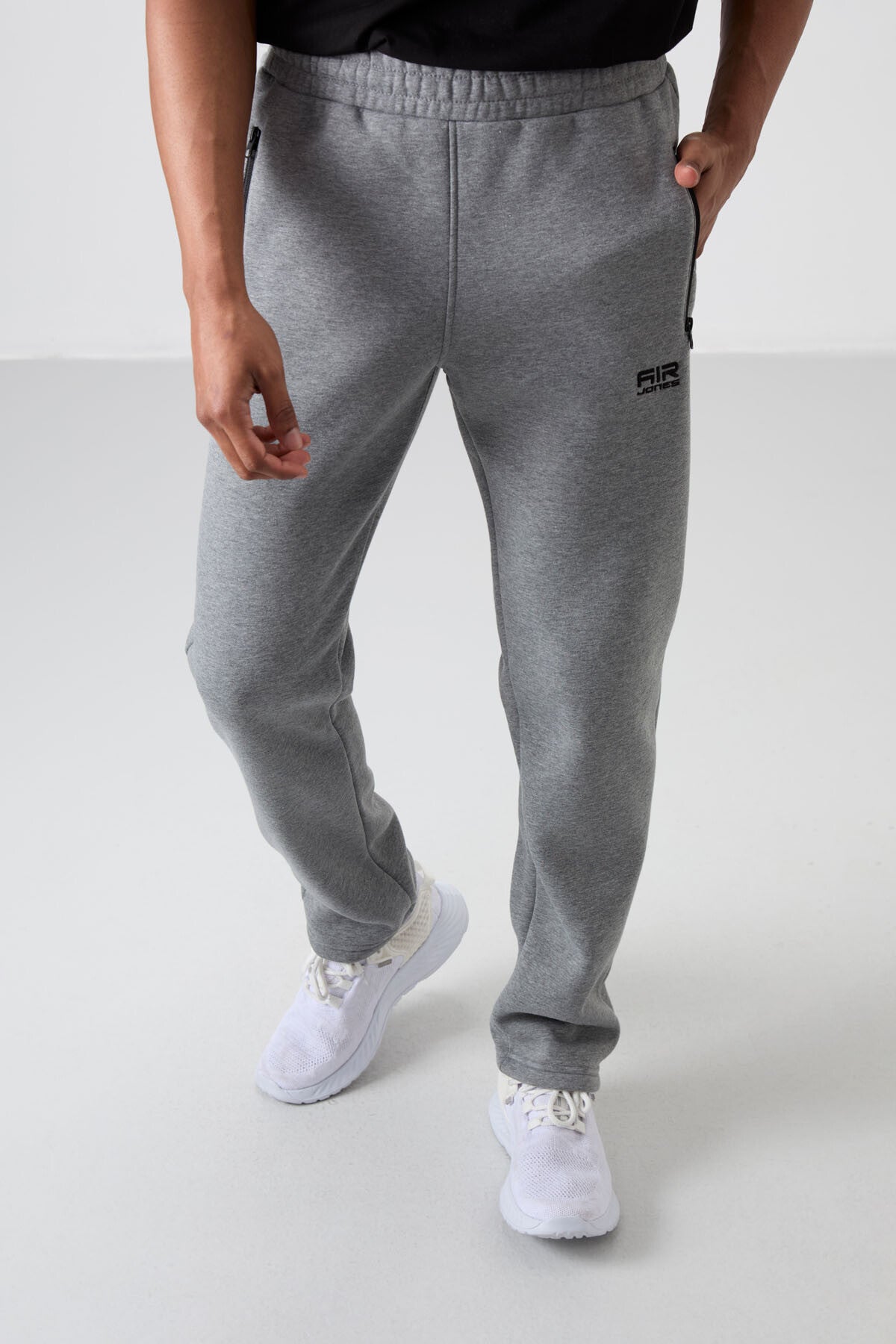 Carlo Grey Melange Hooded Men's Tracksuit Bottom - 84942