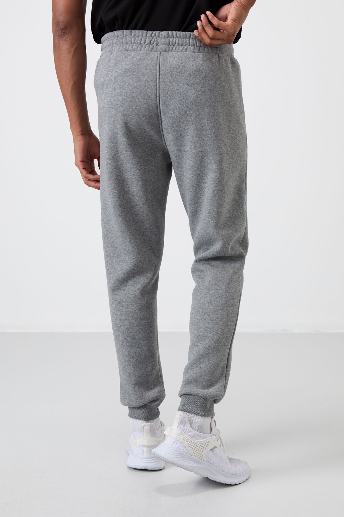 Cesar Grey Melange Striped Cardigan Men's Tracksuit Bottom - 84929