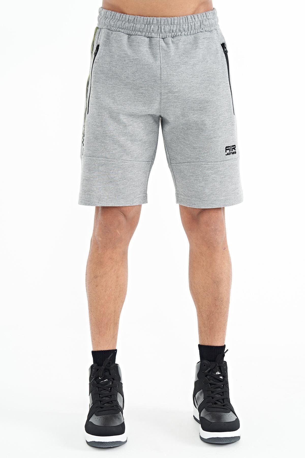 Alec Grey Melange Standard Fit Men's Shorts - 81243