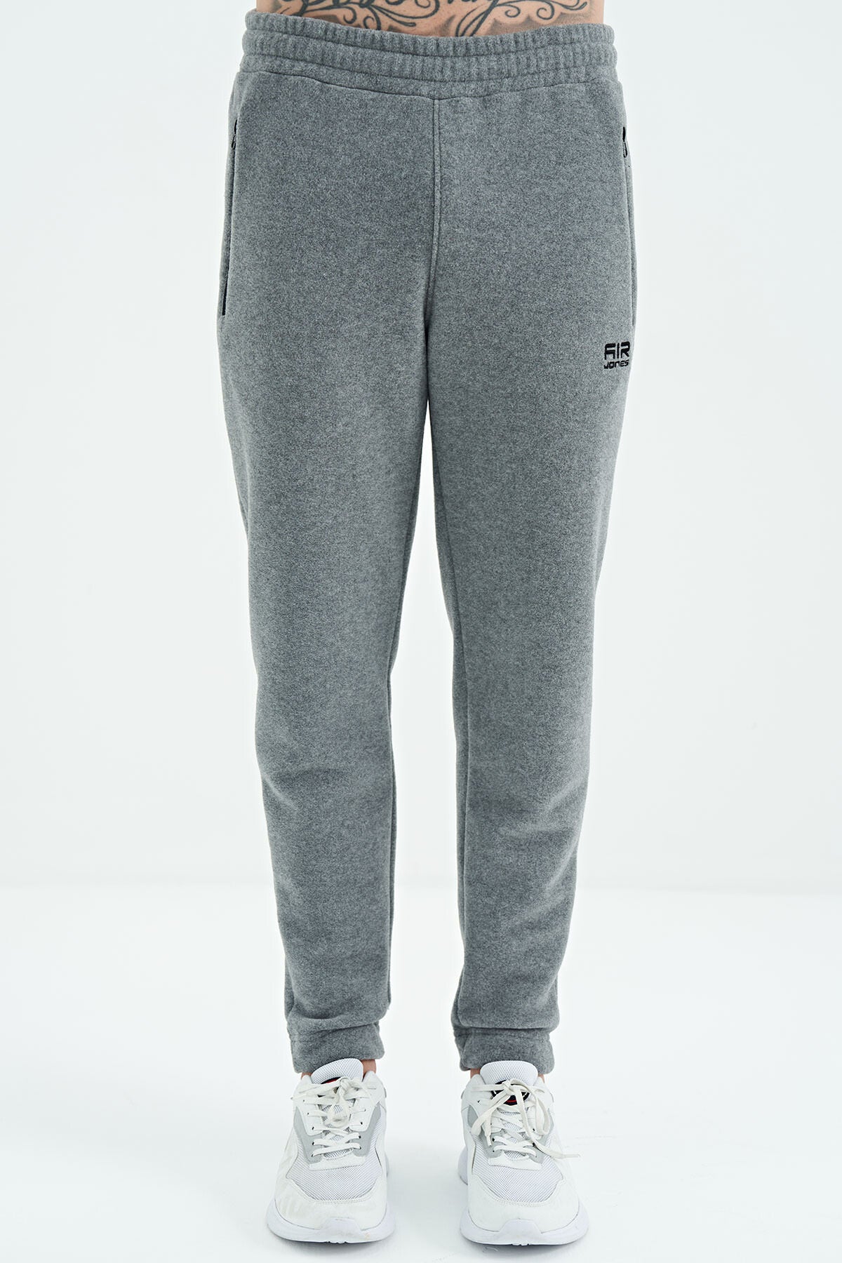 Darrel Grey Melange Polar Men's Tracksuit Bottom - 82109