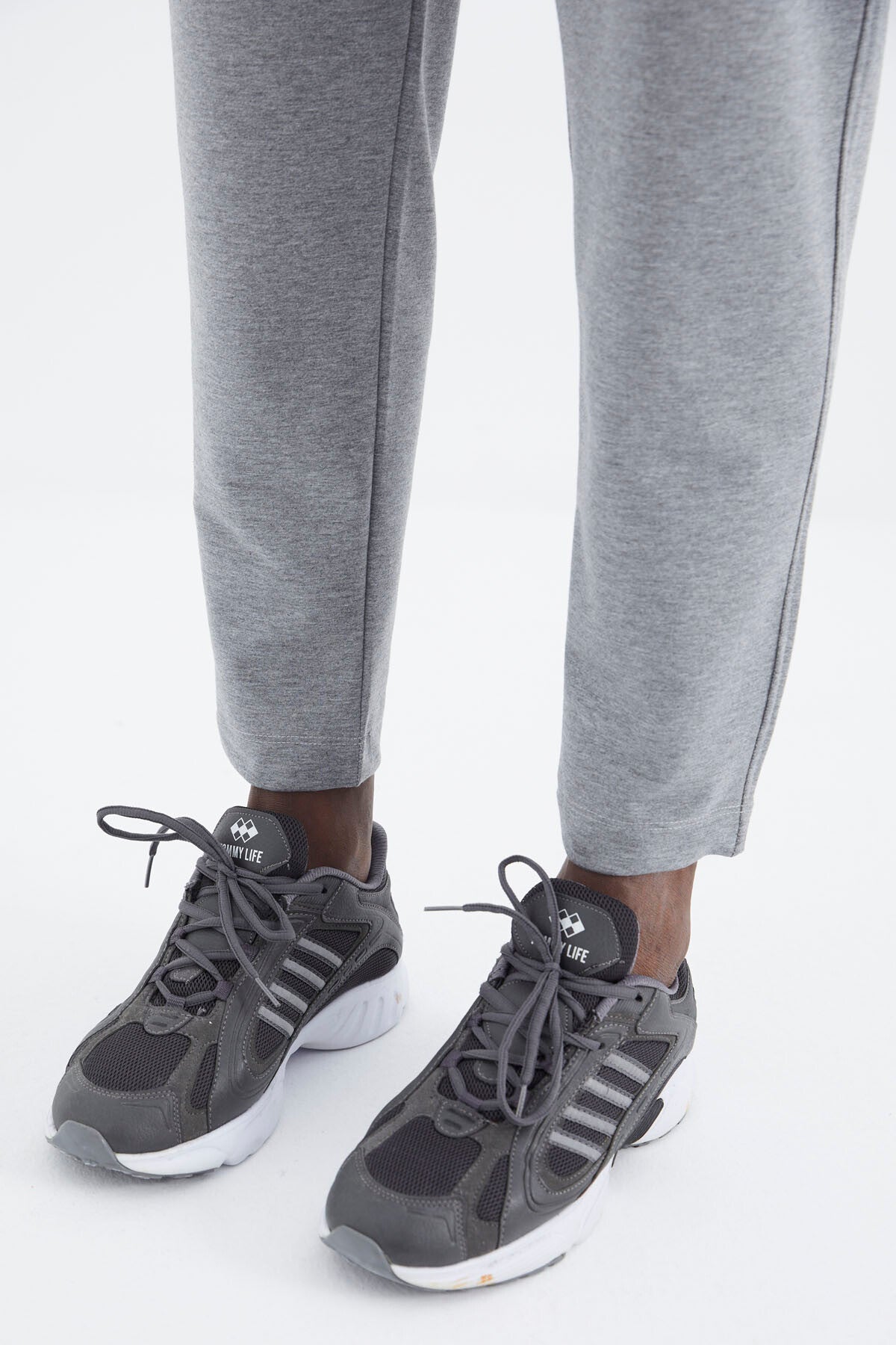 Rex Gray Melange Basic Men's Tracksuit Set - 85232