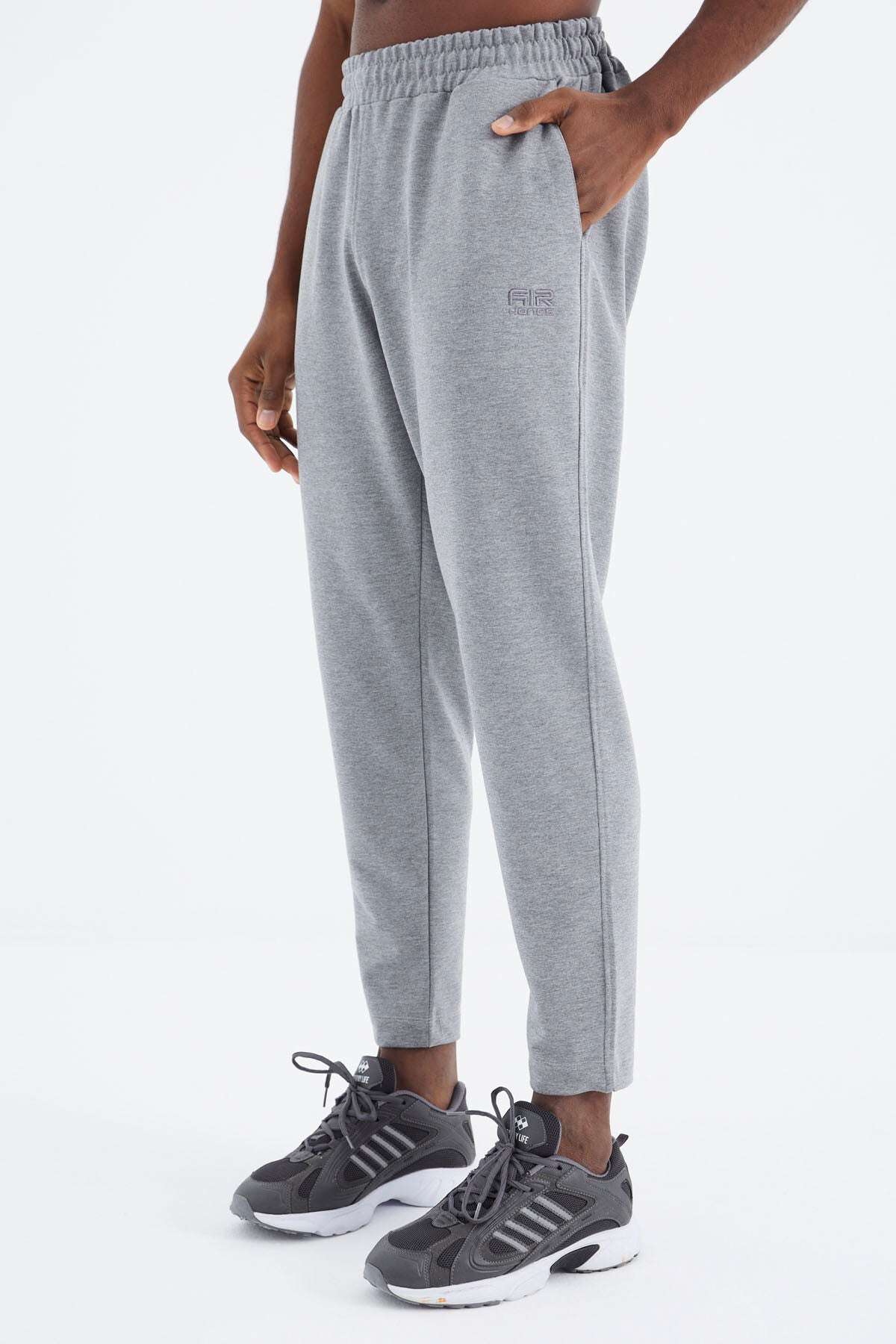 Rex Gray Melange Basic Men's Tracksuit Set - 85232