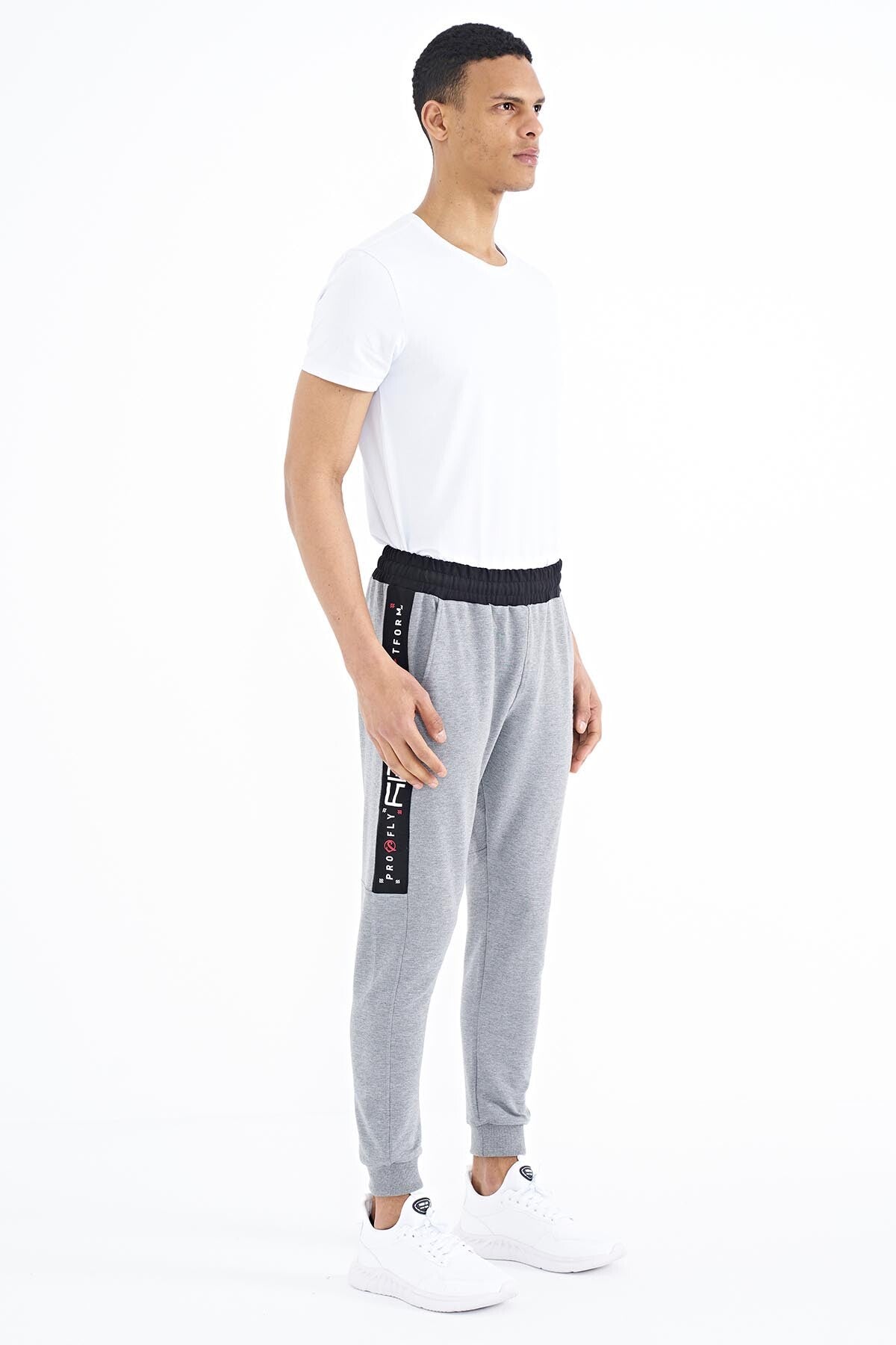 Paul Grey Melange Jogger Men's Tracksuit Bottom - 84915