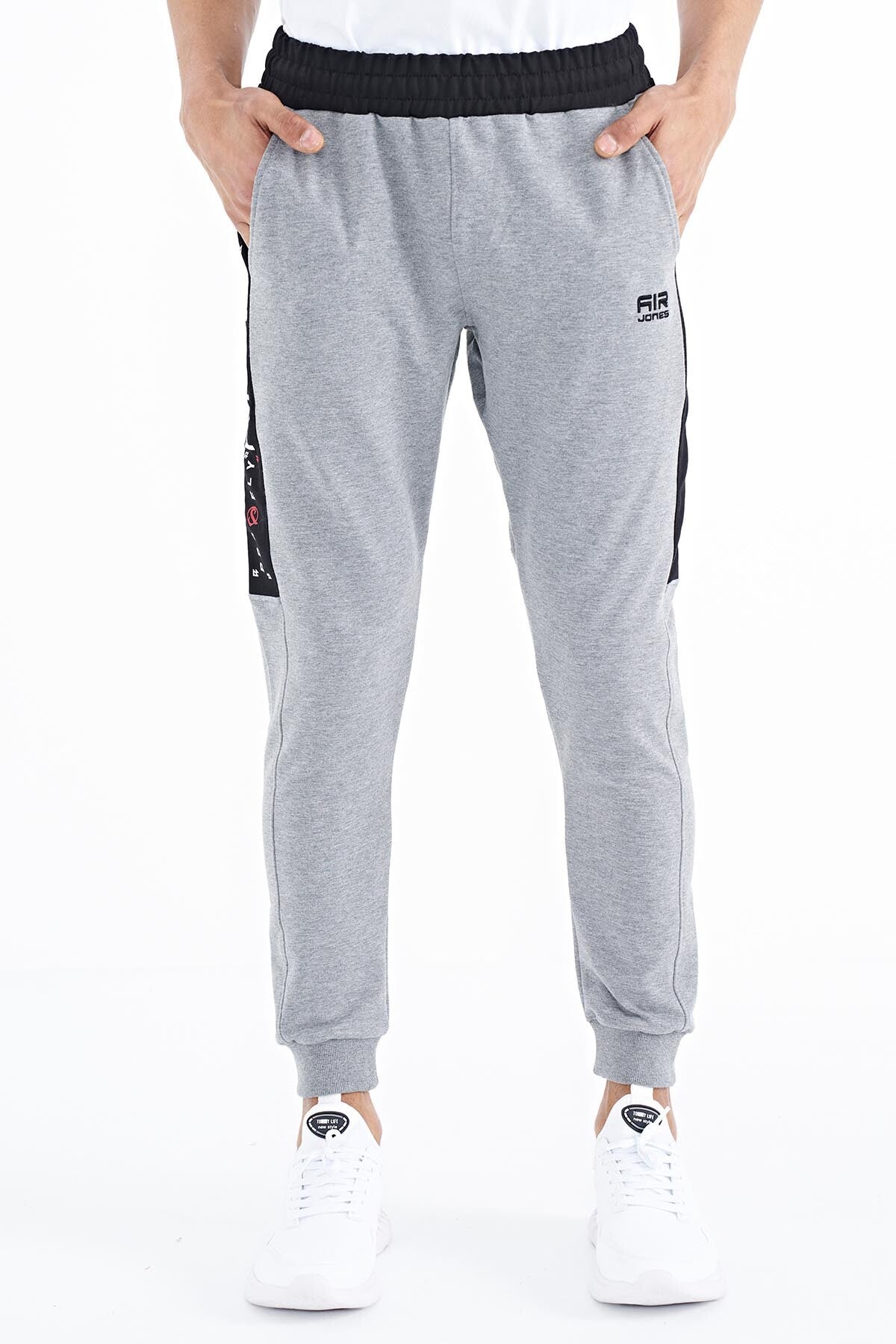 Paul Grey Melange Jogger Men's Tracksuit Bottom - 84915