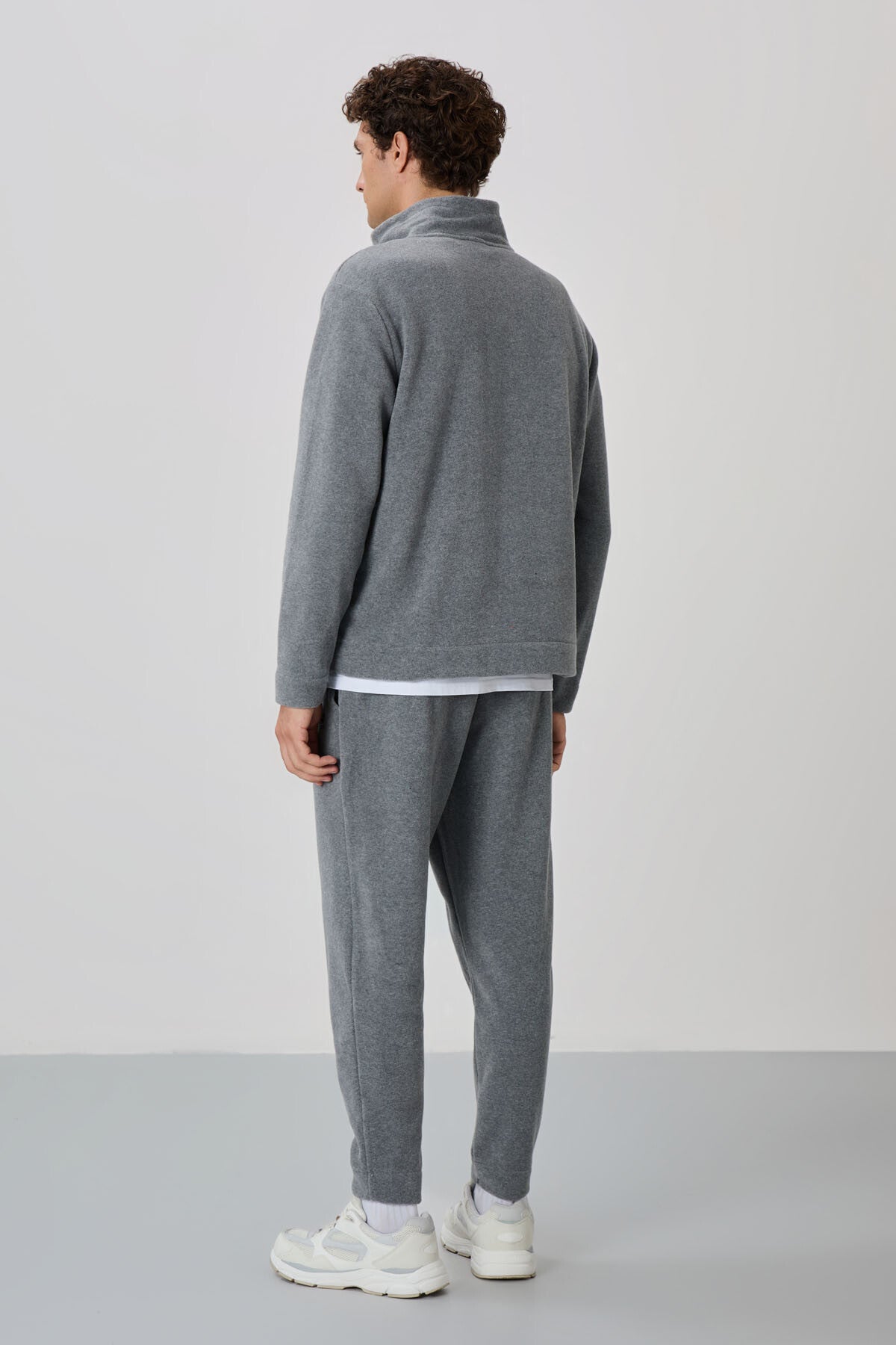 Carol Grey Melange Polar Men's Tracksuit Set - 85226