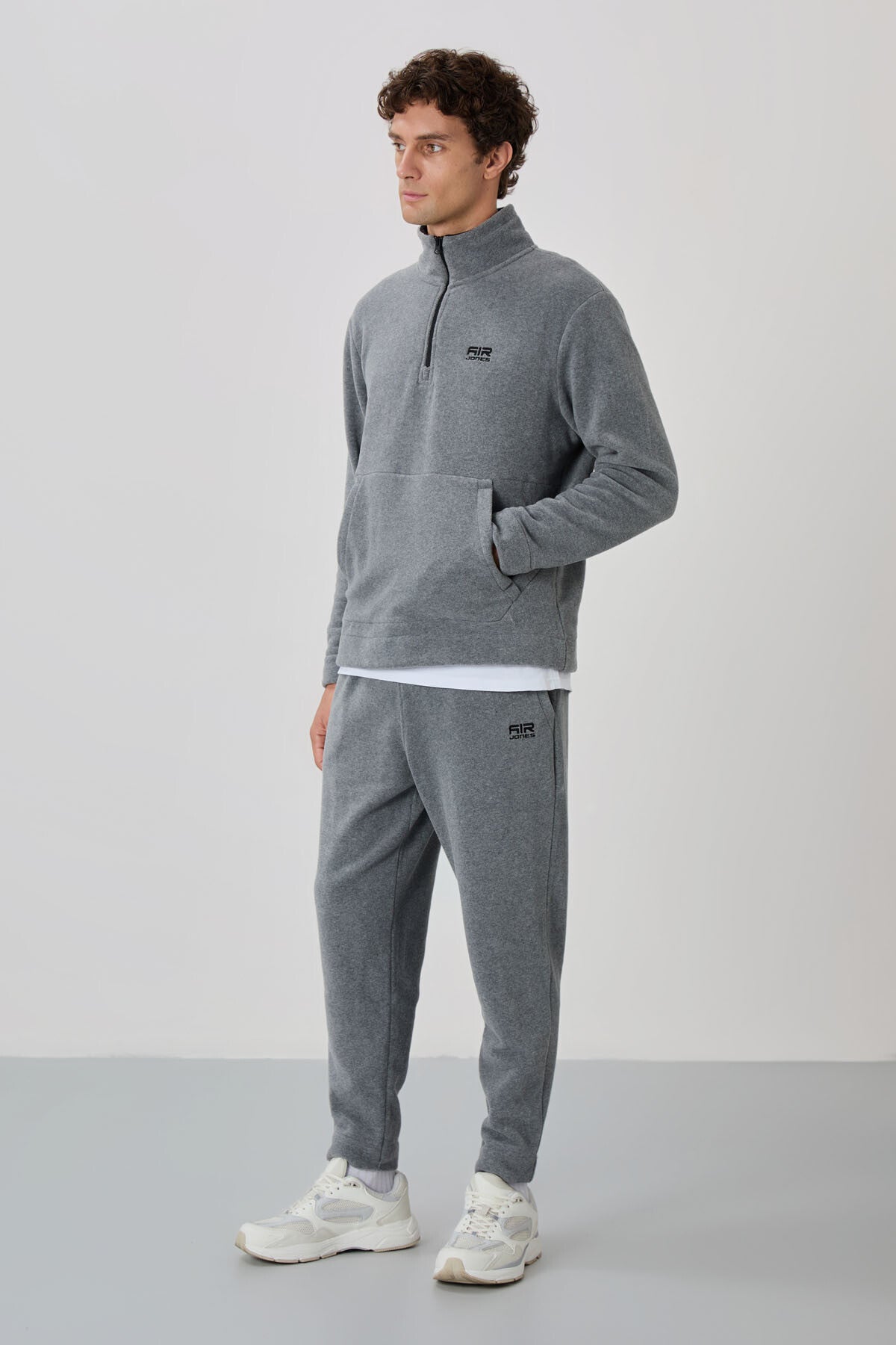 Carol Grey Melange Polar Men's Tracksuit Set - 85226