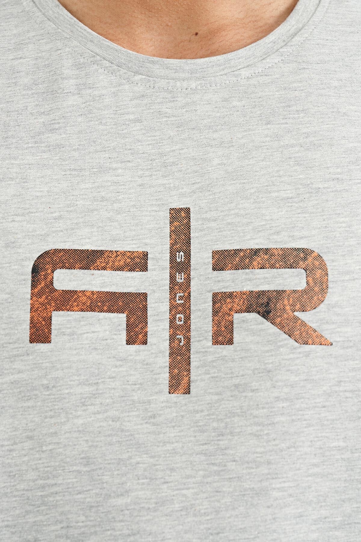 Boris Grey Melange Standard Cut Men's T-Shirt - 88206