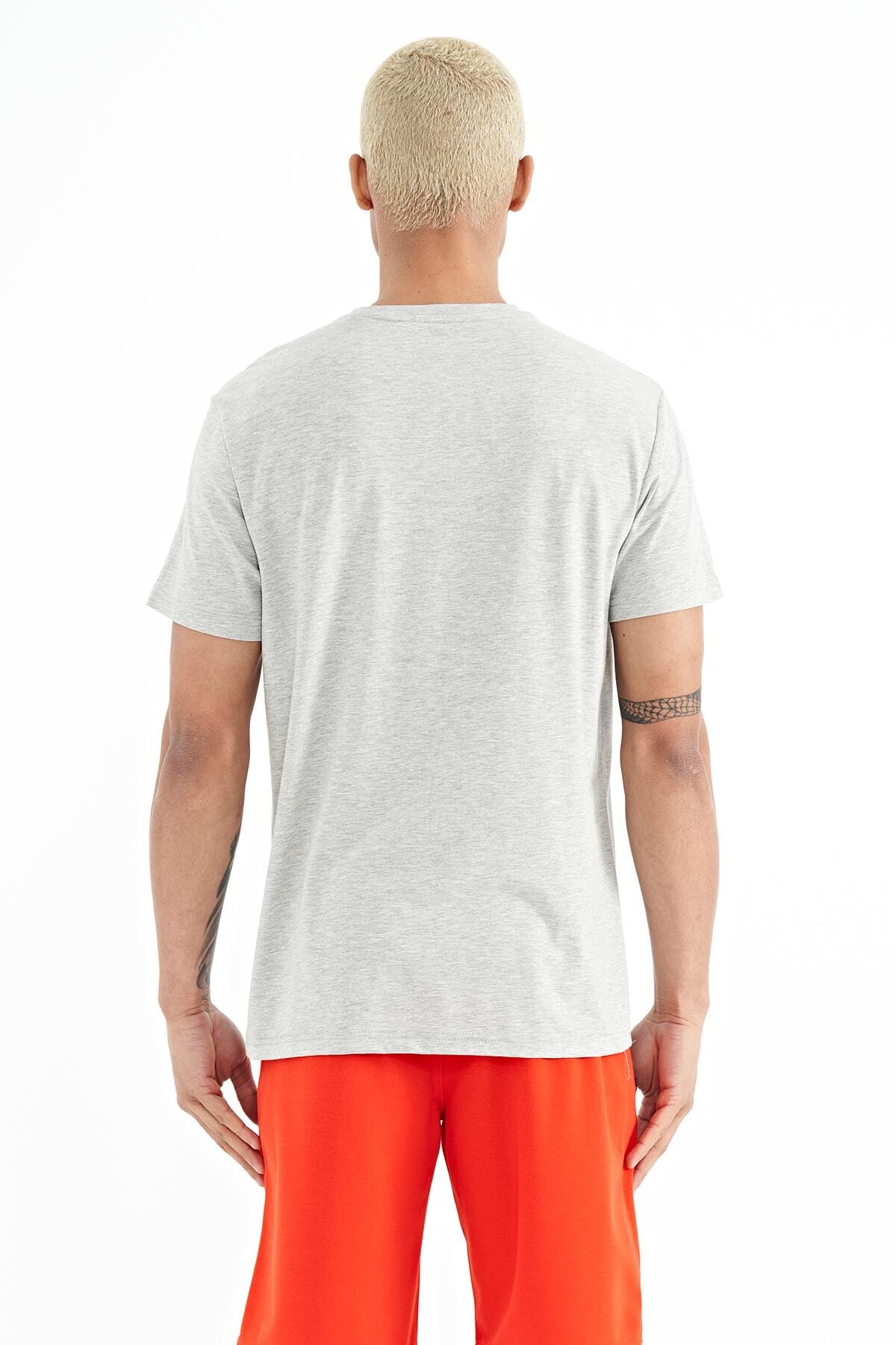Conan Grey Melange Standard Fit Men's T-Shirt - 88209