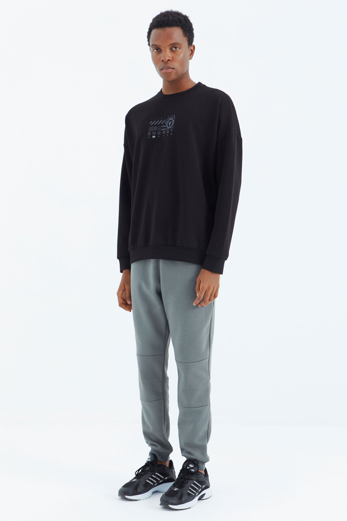 Ribbed Hem Detailed Relax Fit Men's Tracksuit Bottom - 82106