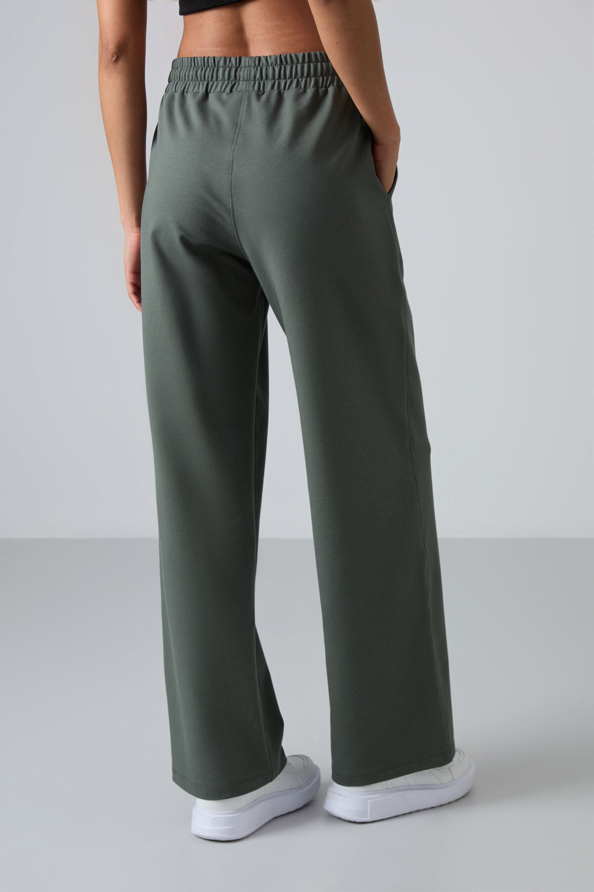High Waist Comfort Fit Wide Leg Women's Tracksuit Bottom - 94567