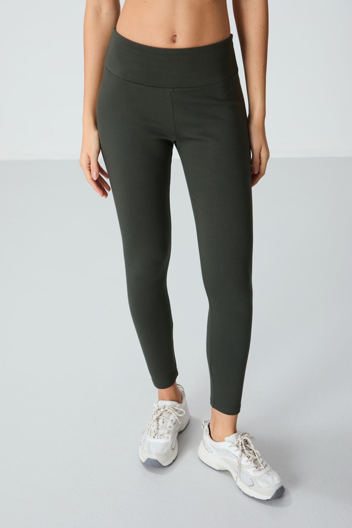 High Waist Thermal Slim Fit Tapered Leg Women's Tights - 94577