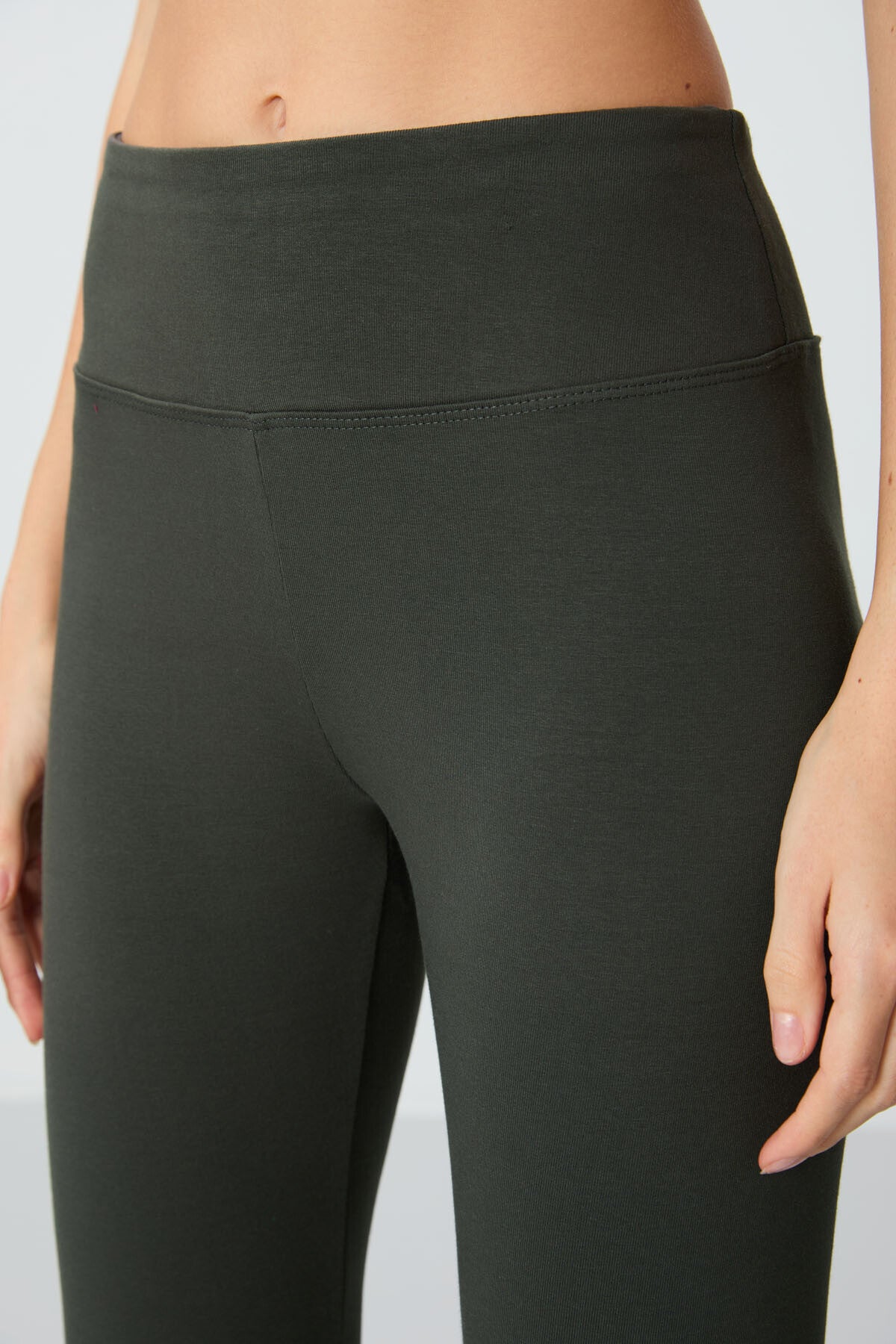 High Waist Thermal Slim Fit Tapered Leg Women's Tights - 94577