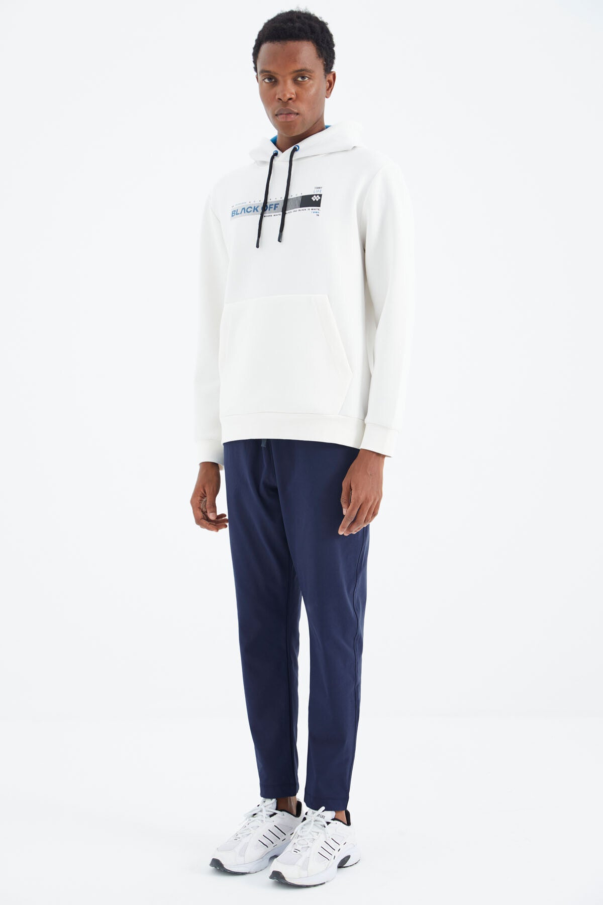 Indigo Laced Detailed Relax Fit Men's Tracksuit Bottom - 84997