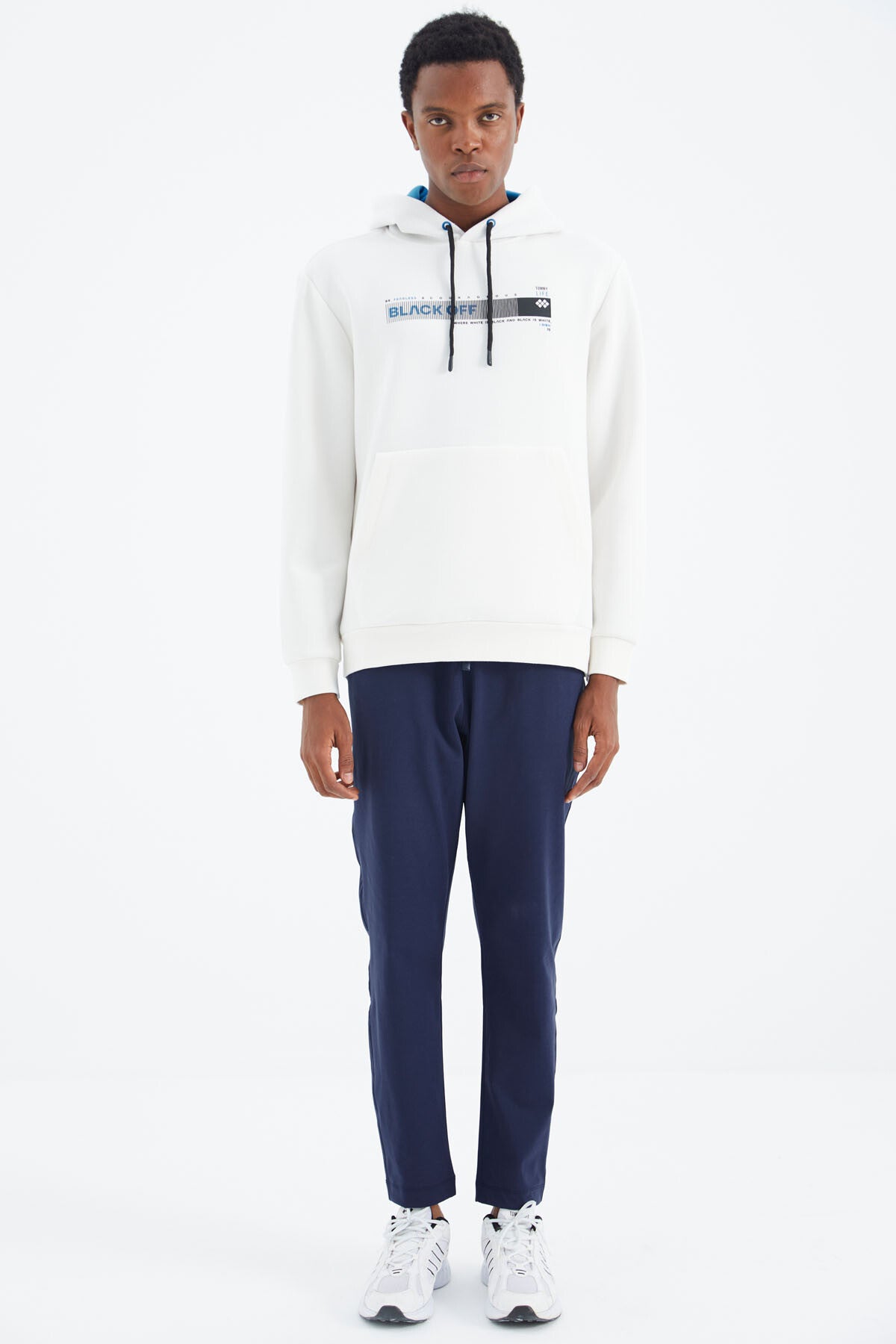 Indigo Laced Detailed Relax Fit Men's Tracksuit Bottom - 84997