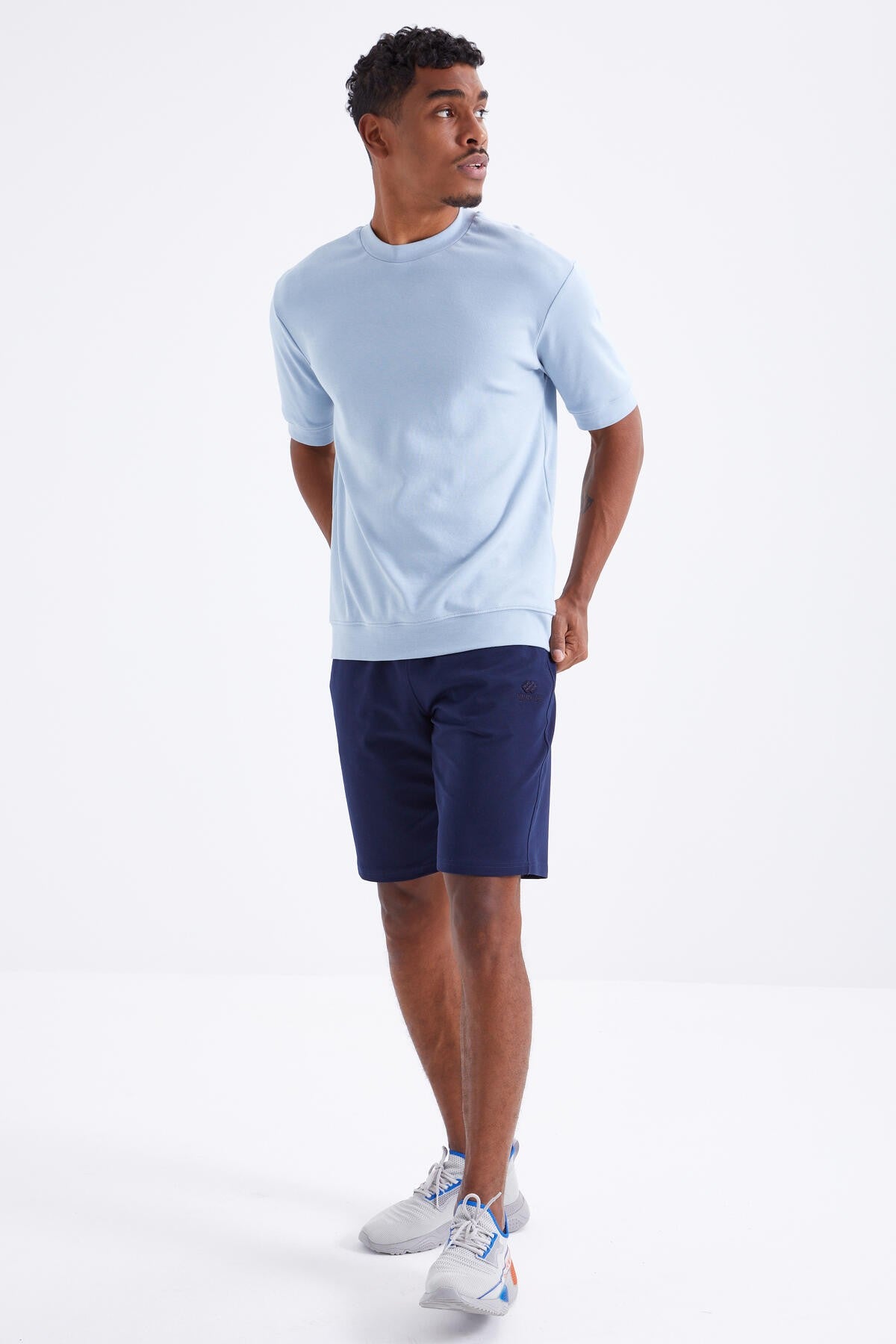 Indigo Laced Standard Fit Basic Men's Shorts - 81212