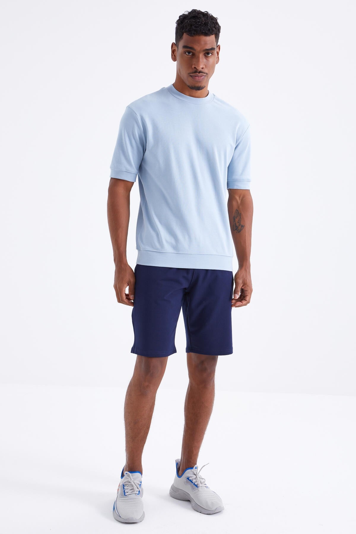 Indigo Laced Standard Fit Basic Men's Shorts - 81212