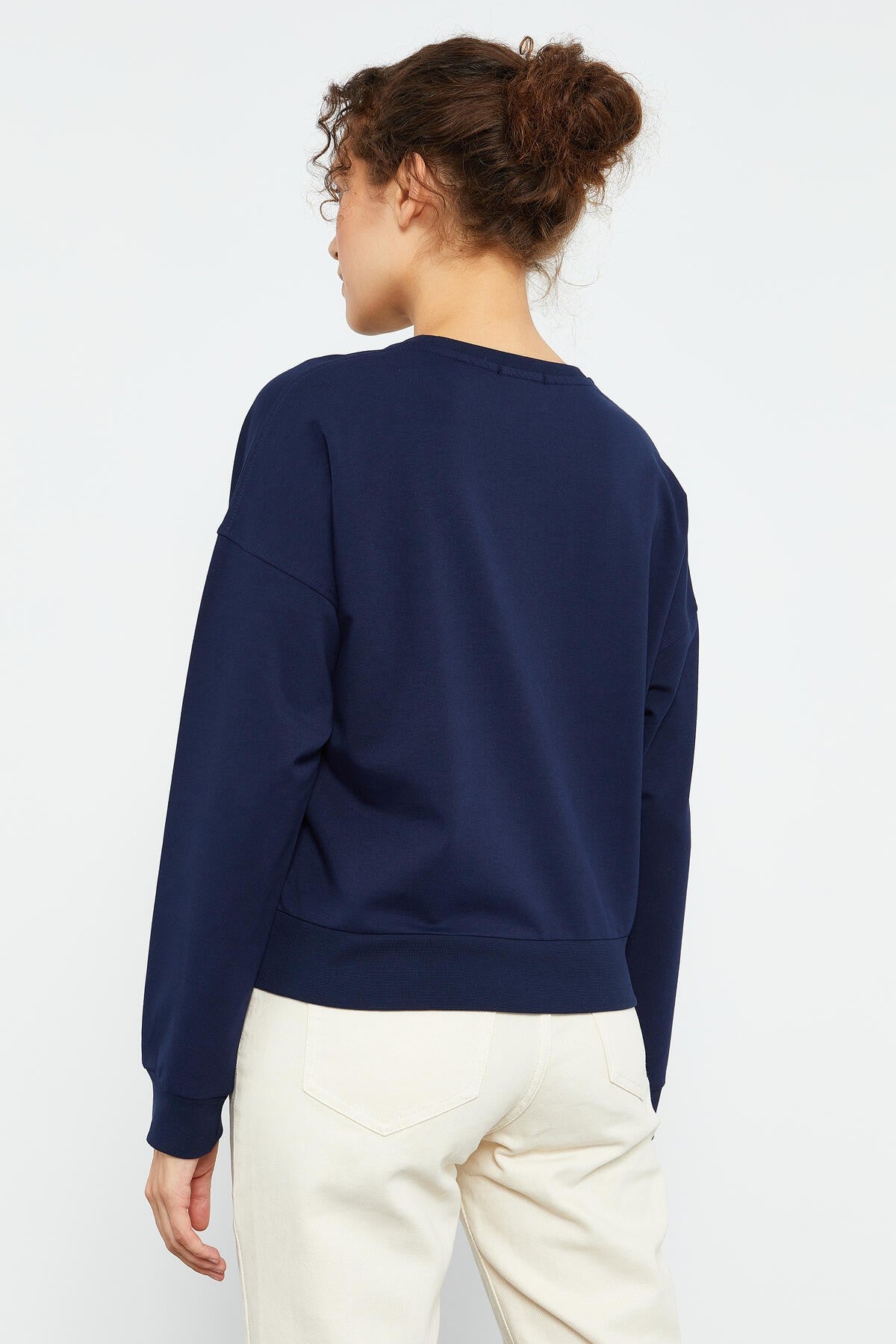 Indigo Basic Comfort Fit O Neck Women's Sweatshirt - 97114