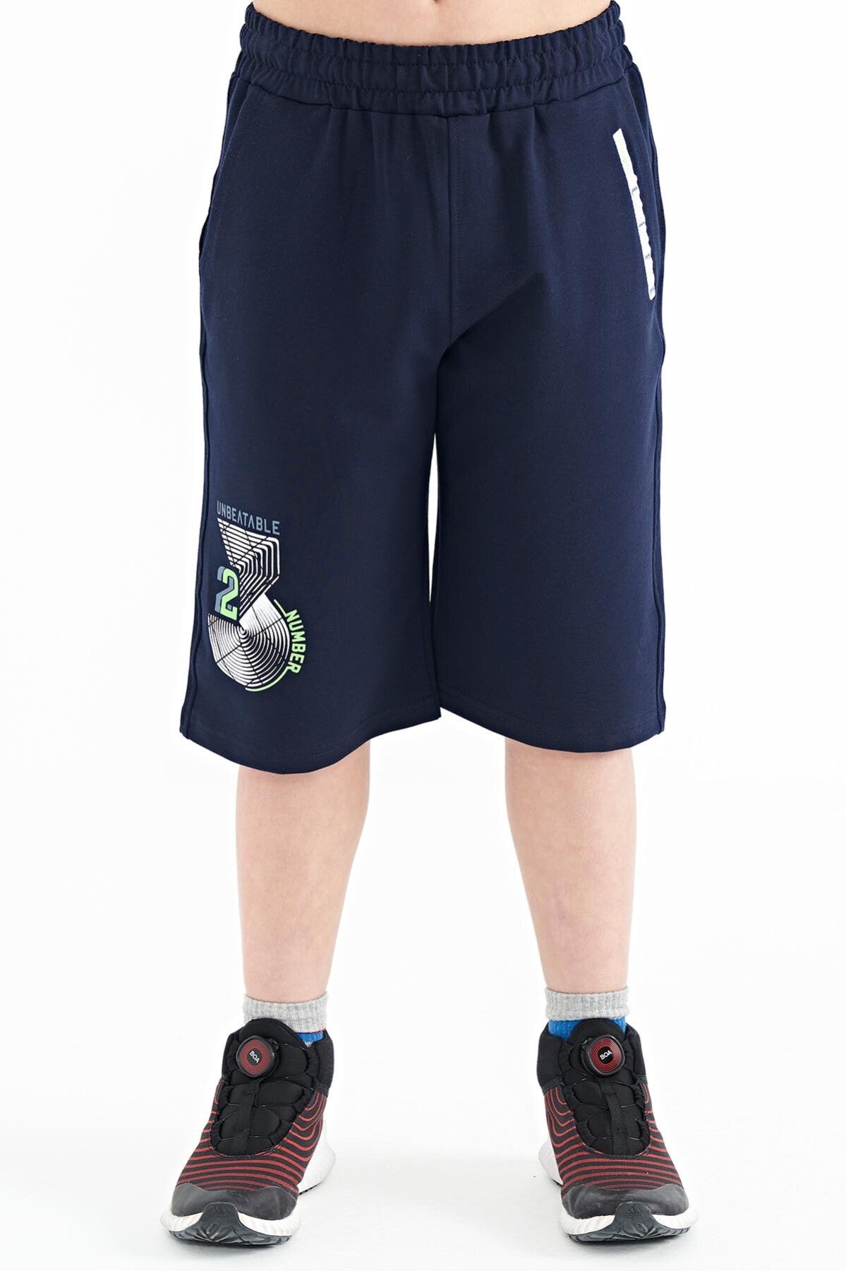 Indigo Printed Detailed Laced Standard Fit Boys Shorts - 11128