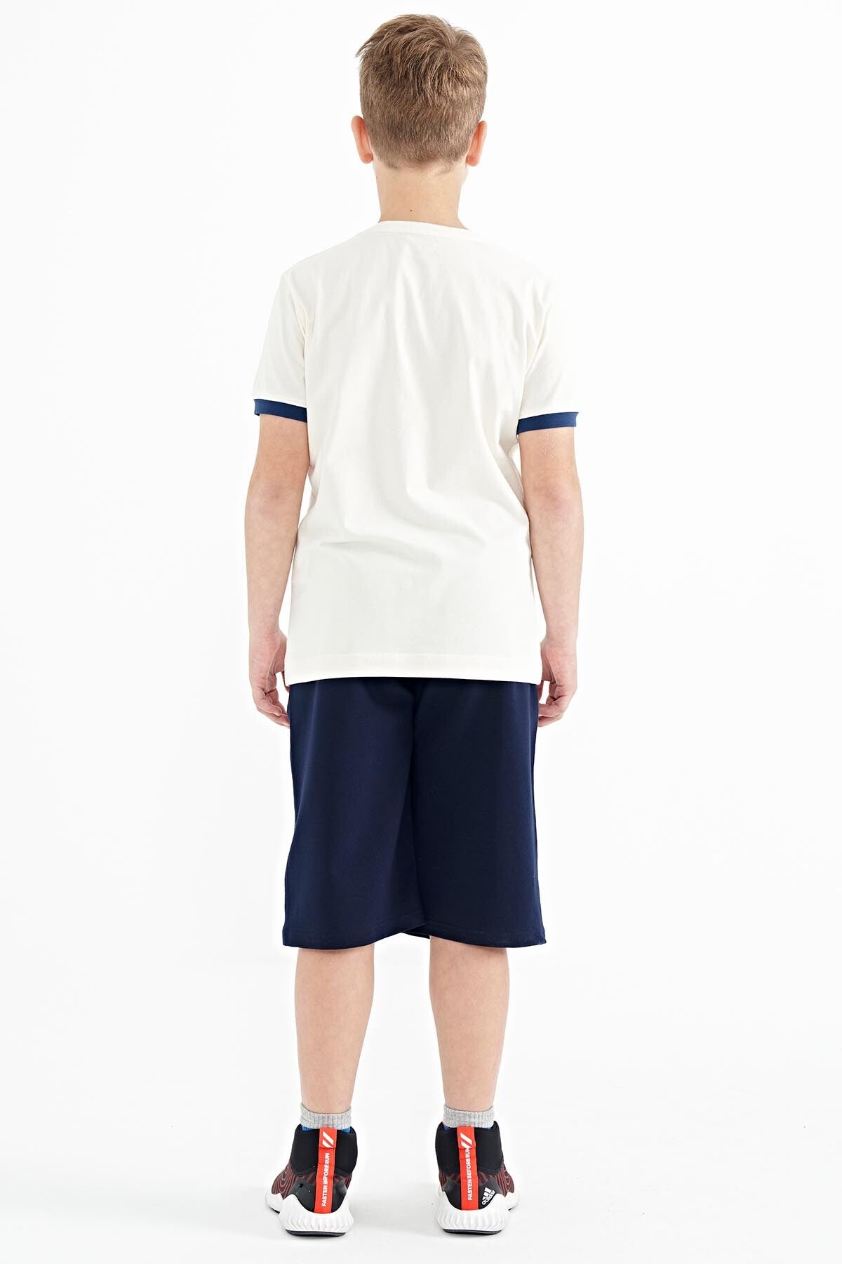 Indigo Printed Detailed Laced Standard Fit Boys Shorts - 11128