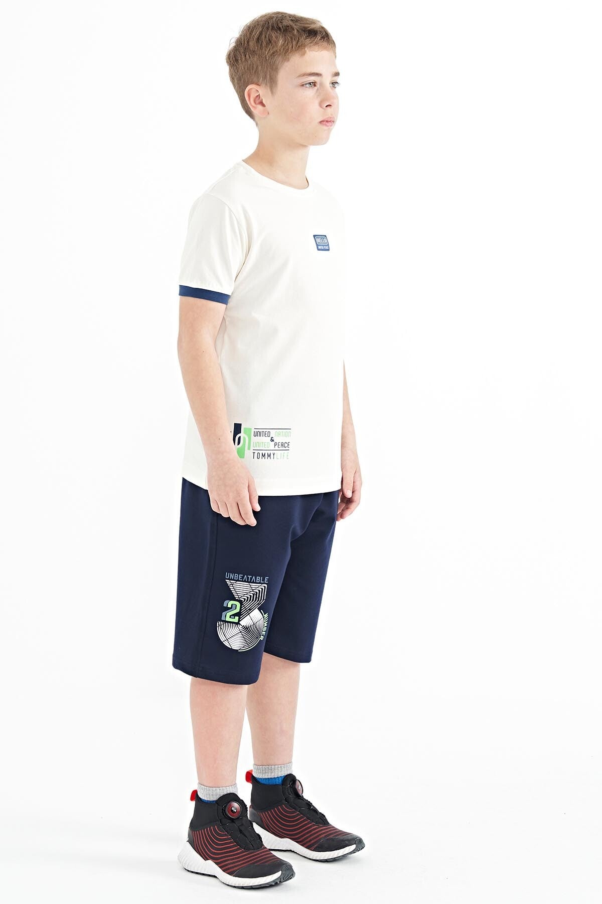 Indigo Printed Detailed Laced Standard Fit Boys Shorts - 11128