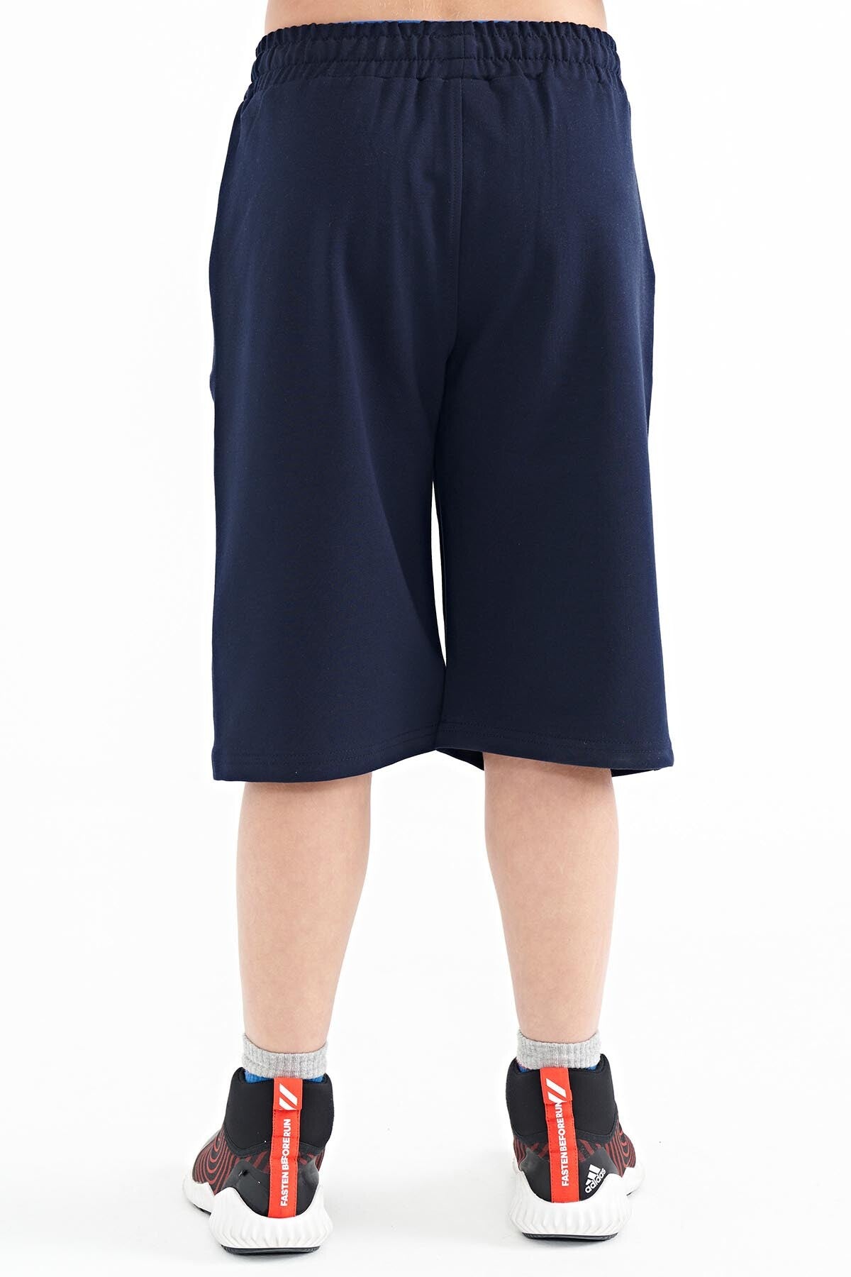 Indigo Printed Detailed Laced Standard Fit Boys Shorts - 11128