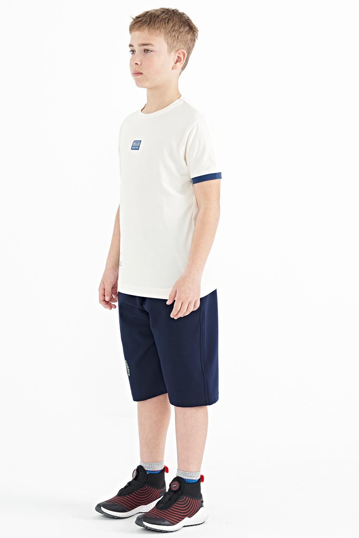 Indigo Printed Detailed Laced Standard Fit Boys Shorts - 11128