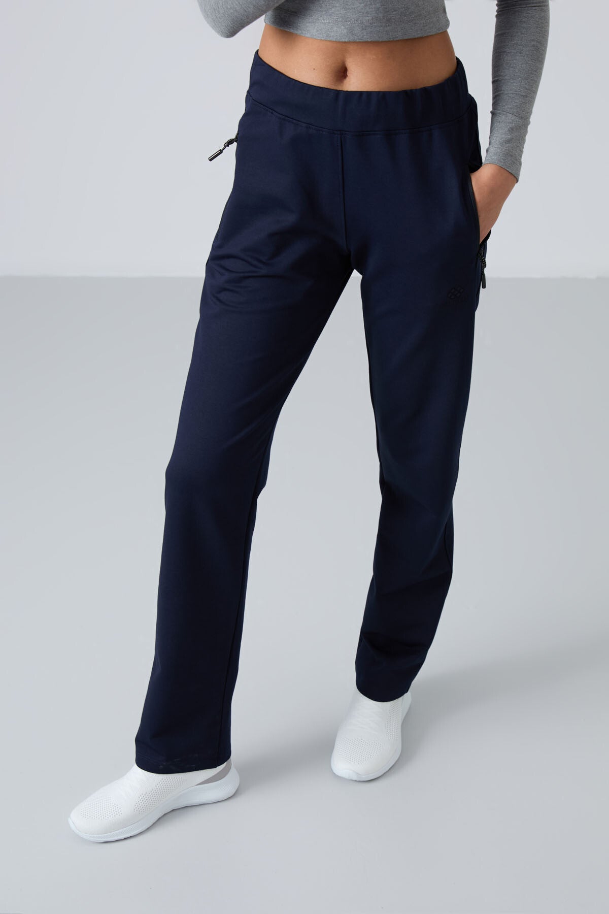 Indigo Zippered Pocket Comfort Fit Classic Hem Women's Tracksuit Bottom - 94195