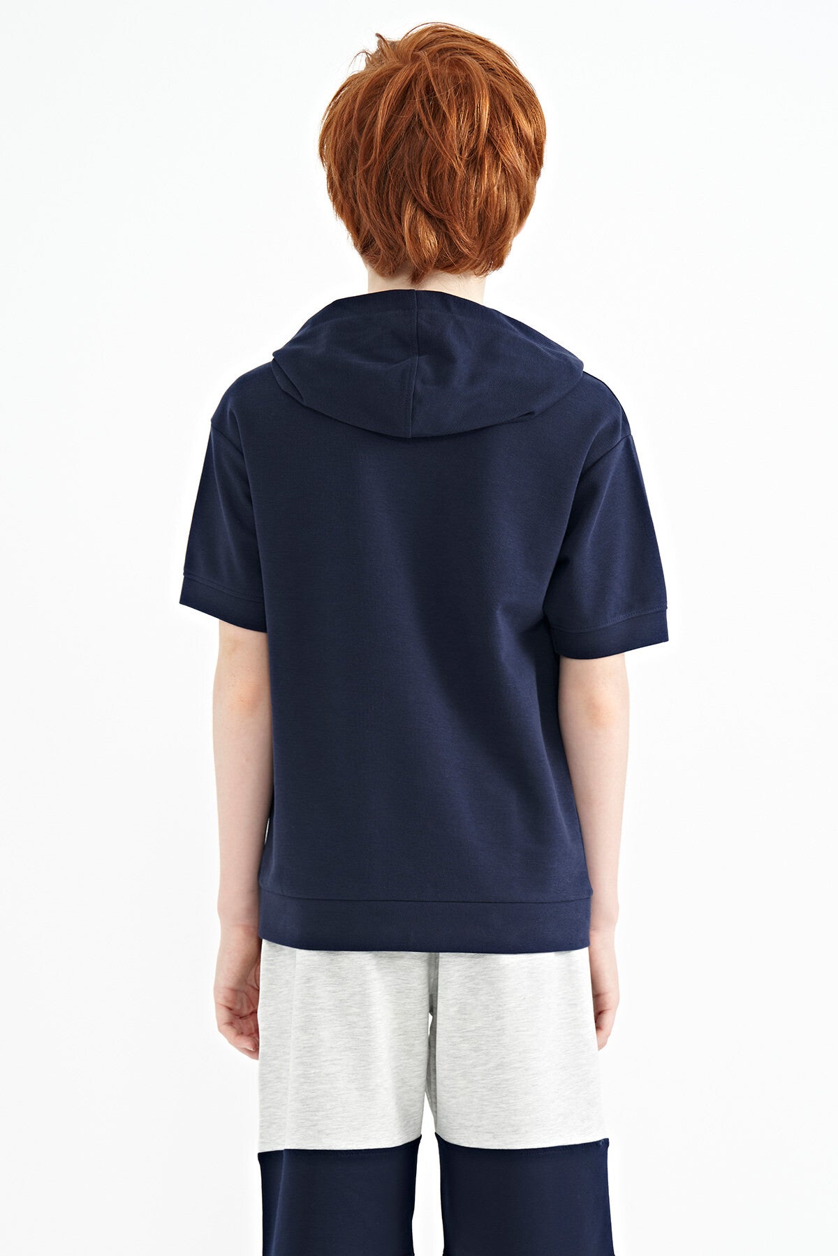 Indigo Kangaroo Pocket Hooded Oversize Boys T-Shirt - 11160