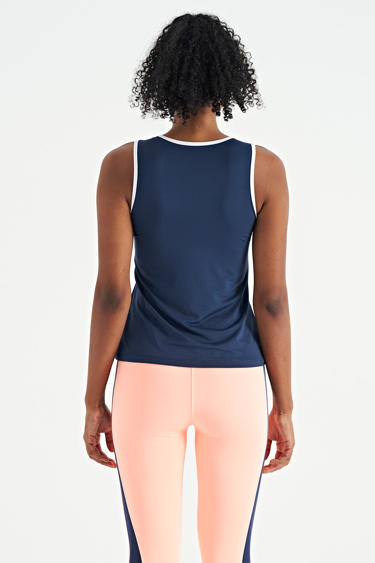 Indigo Logo Printed Bias Tape Trim Standard Cut Women's Sports Singlet - 97255